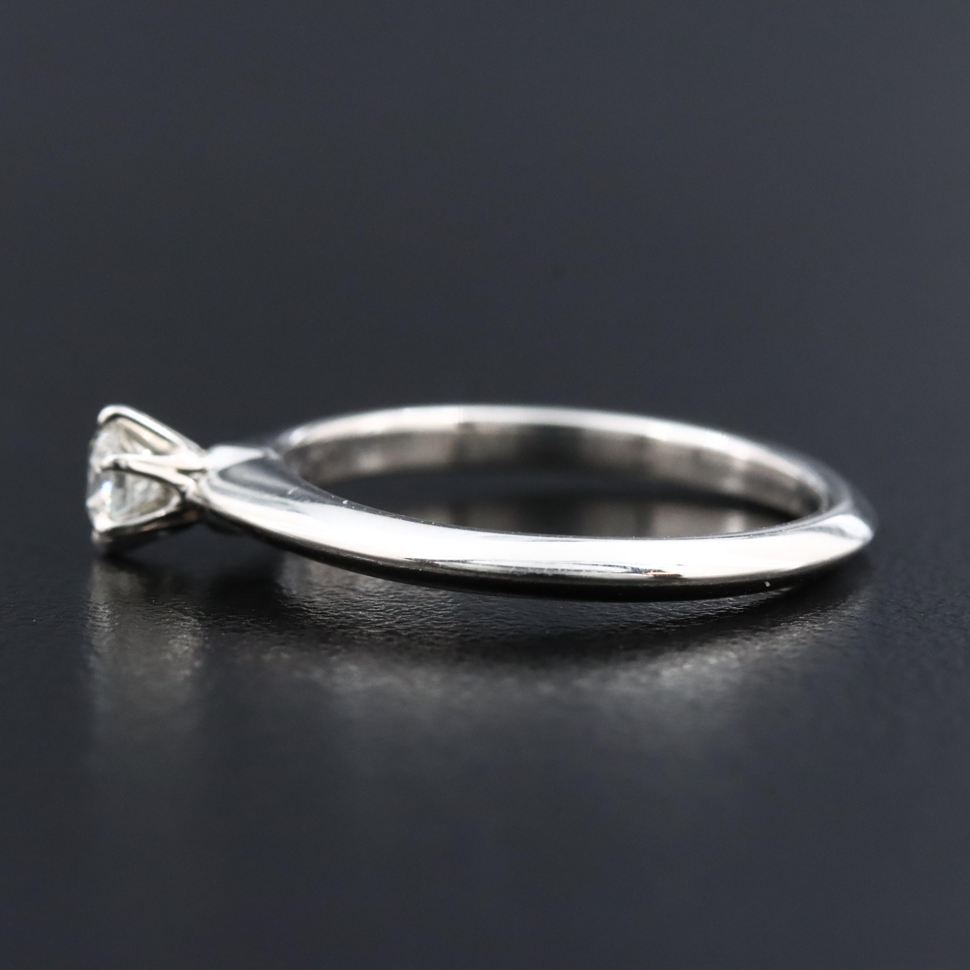 Tiffany & Co. Platinum 0.18 CT Diamond Knife Edge Solitaire Ring
