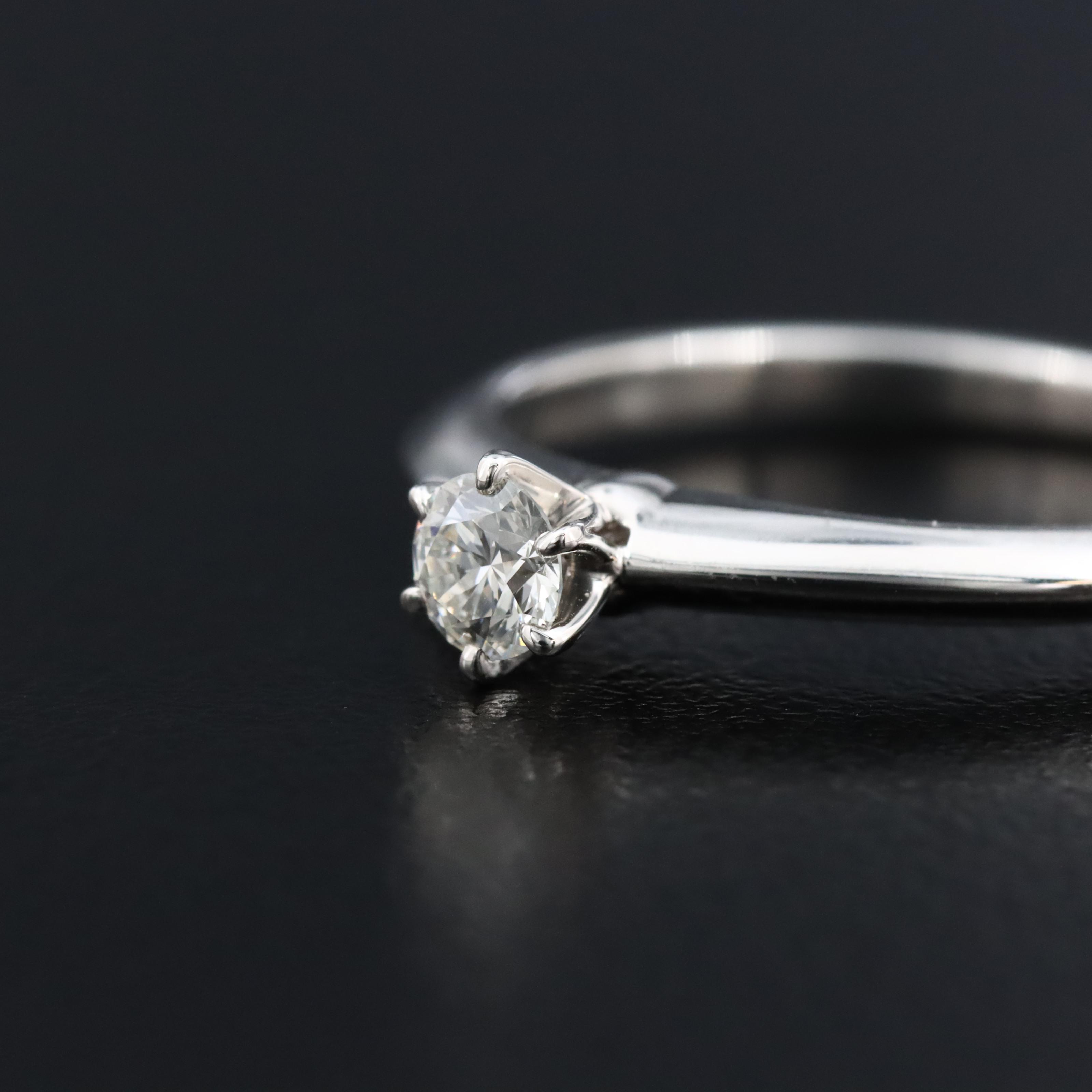 Tiffany & Co. Platinum 0.18 CT Diamond Knife Edge Solitaire Ring