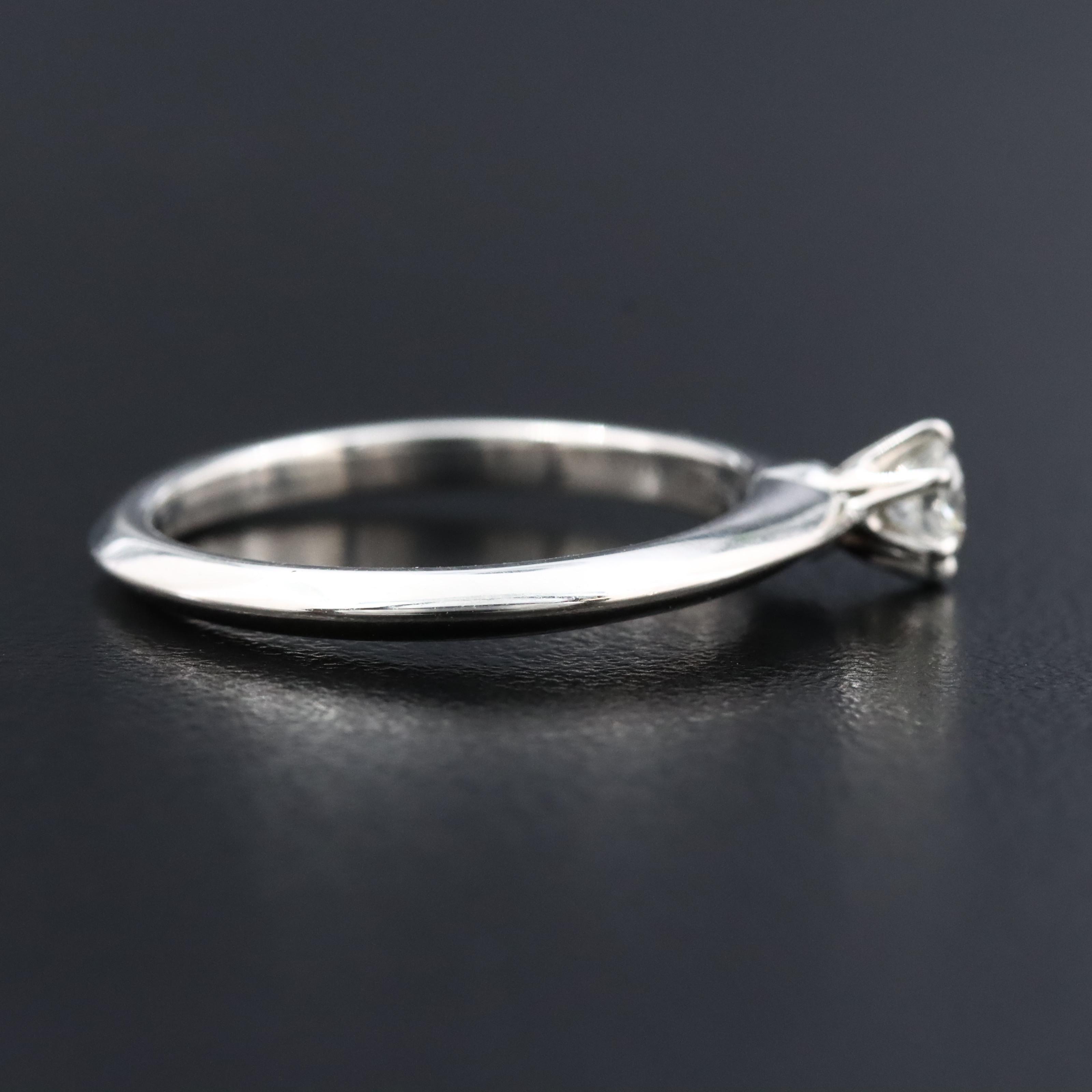 Tiffany & Co. Platinum 0.18 CT Diamond Knife Edge Solitaire Ring