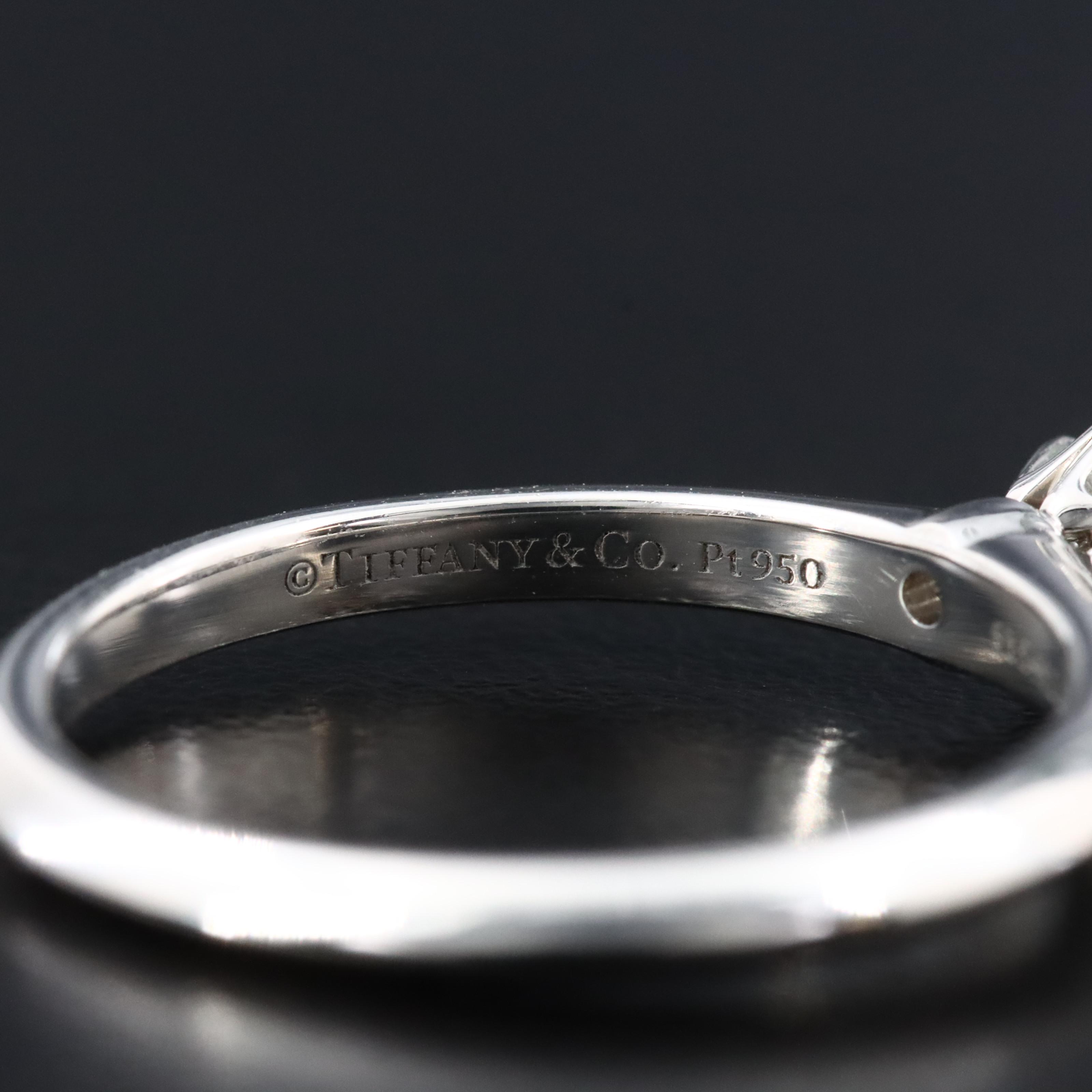 Tiffany & Co. Platinum 0.18 CT Diamond Knife Edge Solitaire Ring