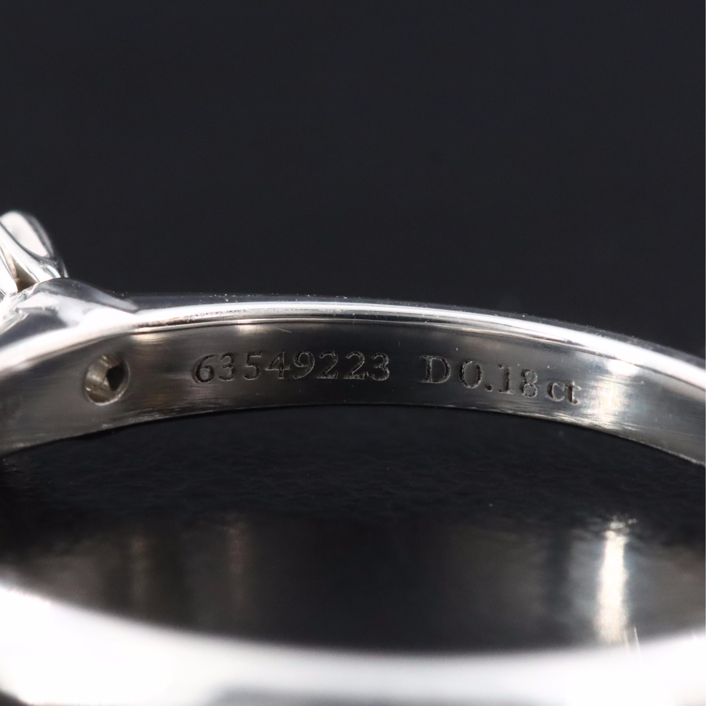 Tiffany & Co. Platinum 0.18 CT Diamond Knife Edge Solitaire Ring