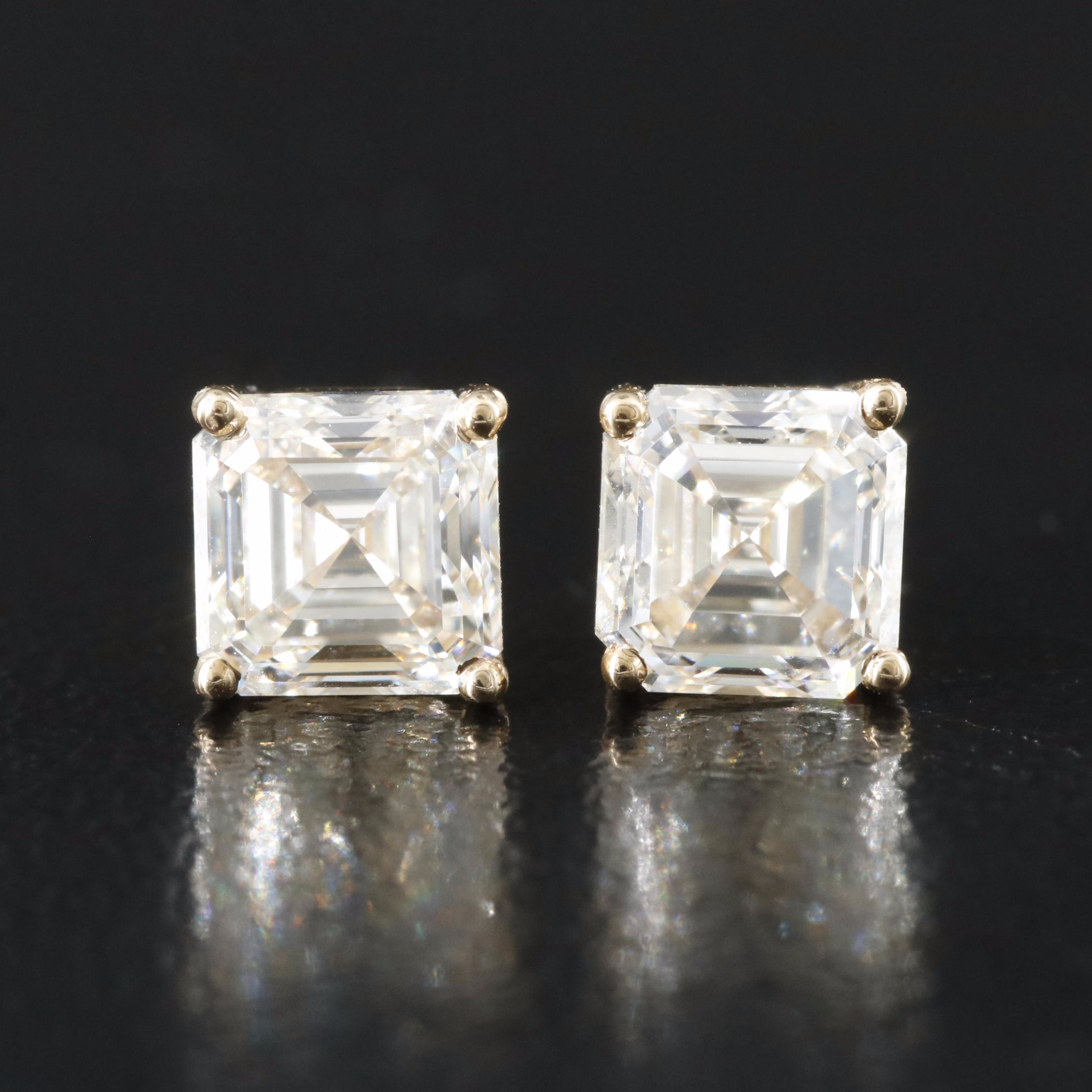 18K 1.80 CTW Diamond Stud Earrings with GIA Reports