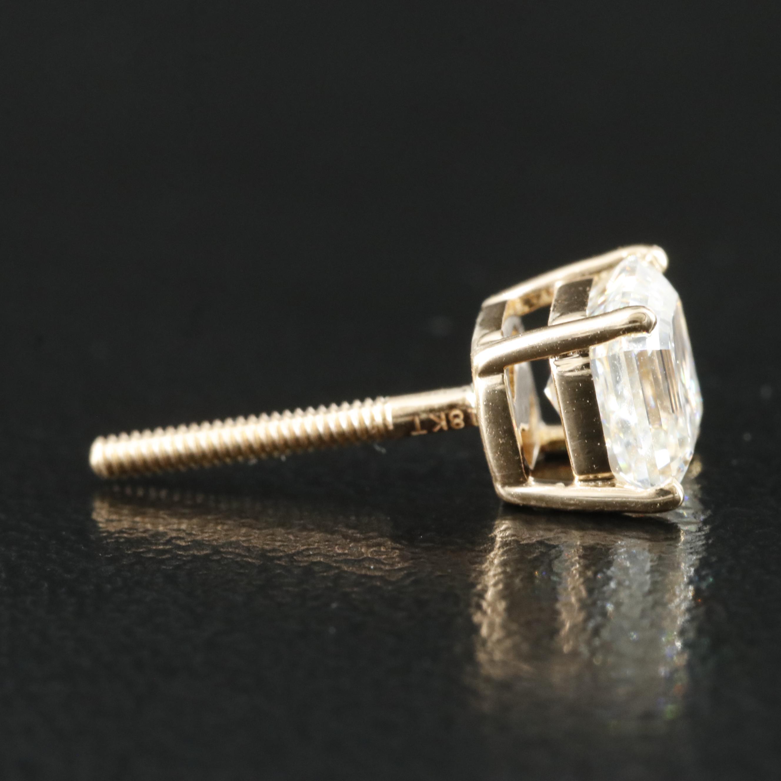 18K 1.80 CTW Diamond Stud Earrings with GIA Reports