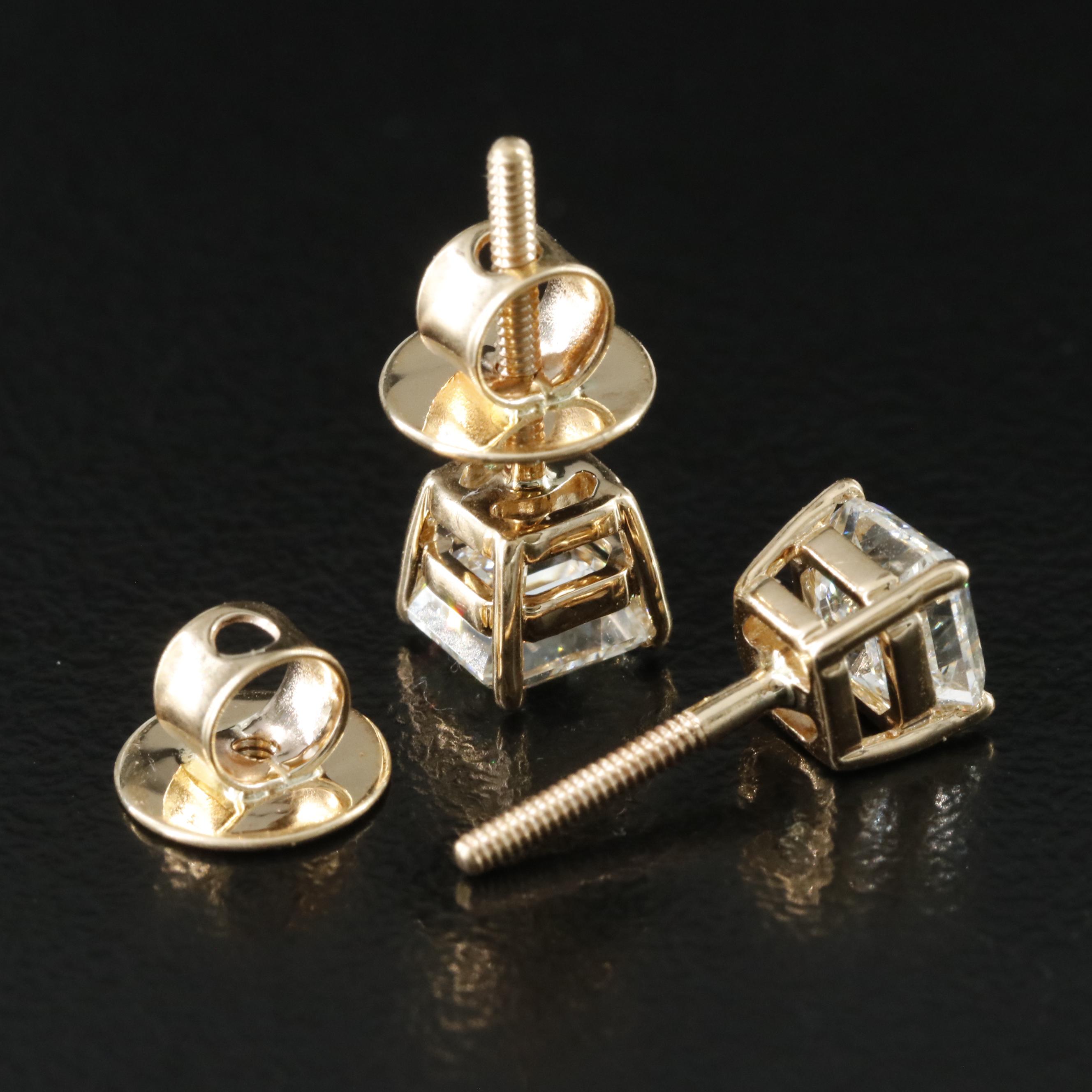 18K 1.80 CTW Diamond Stud Earrings with GIA Reports