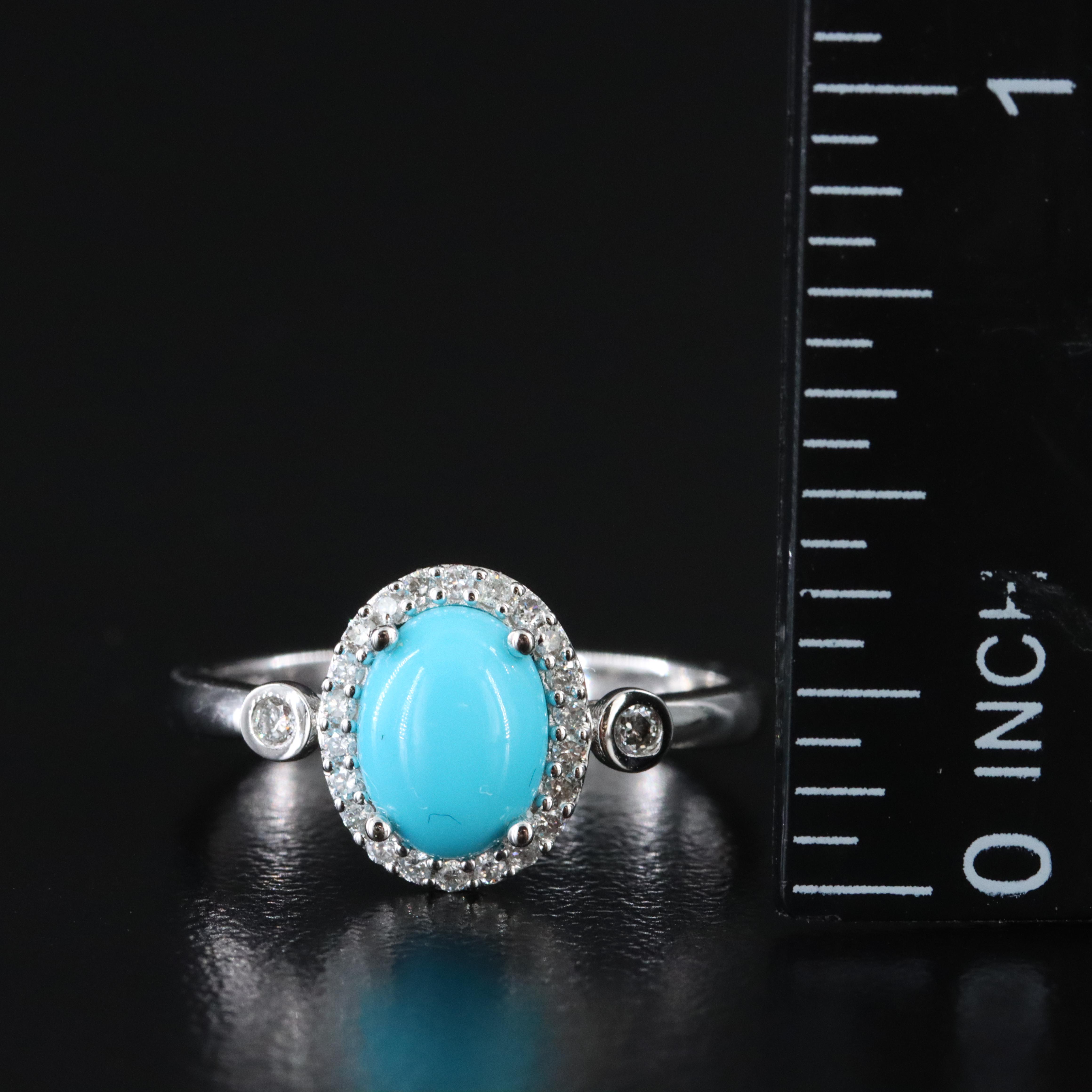 14K Turquoise and Diamond Ring