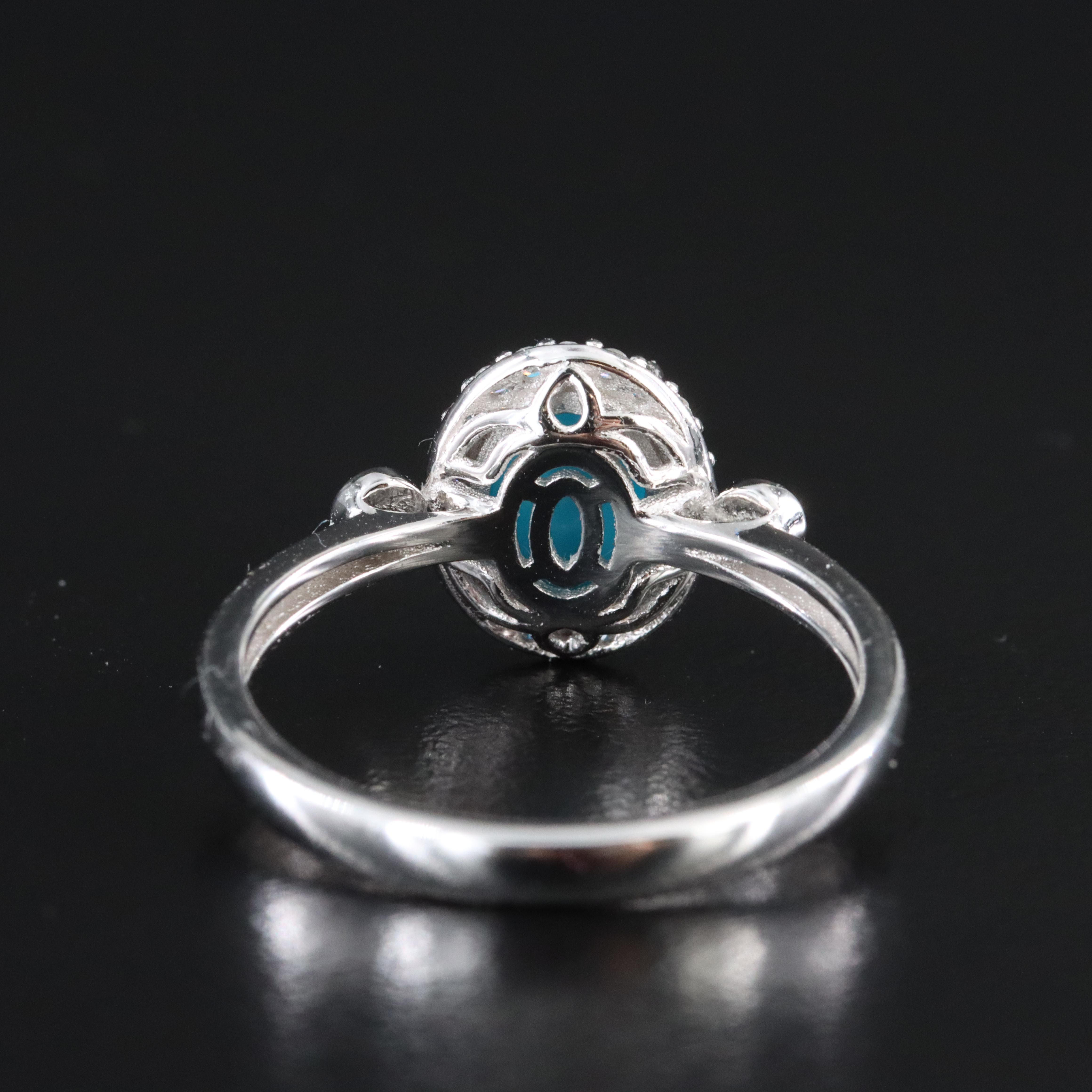 14K Turquoise and Diamond Ring