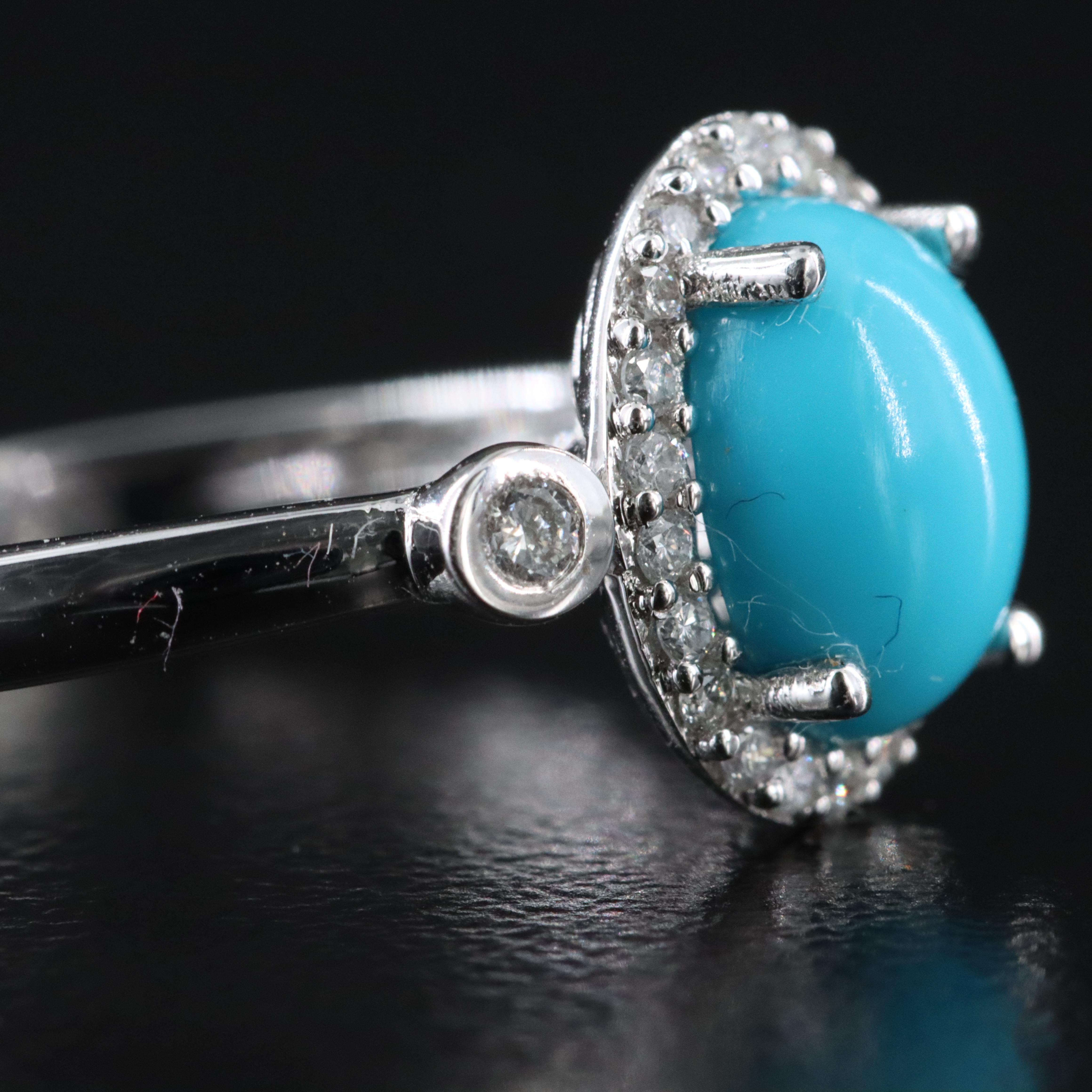 14K Turquoise and Diamond Ring