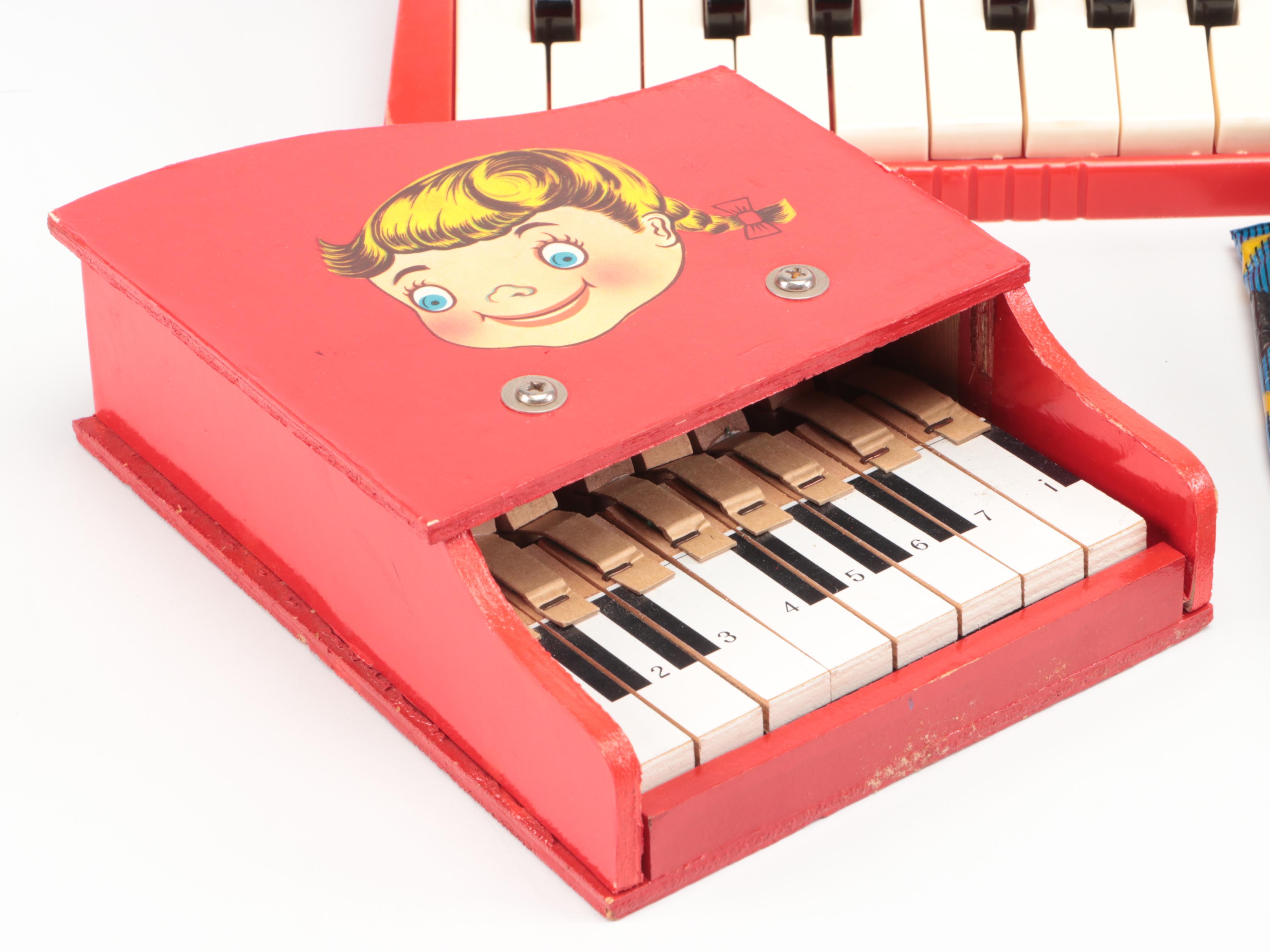 Emenee Toy Accordion with Drum, Xylophone, and More Vintage Toy Instruments