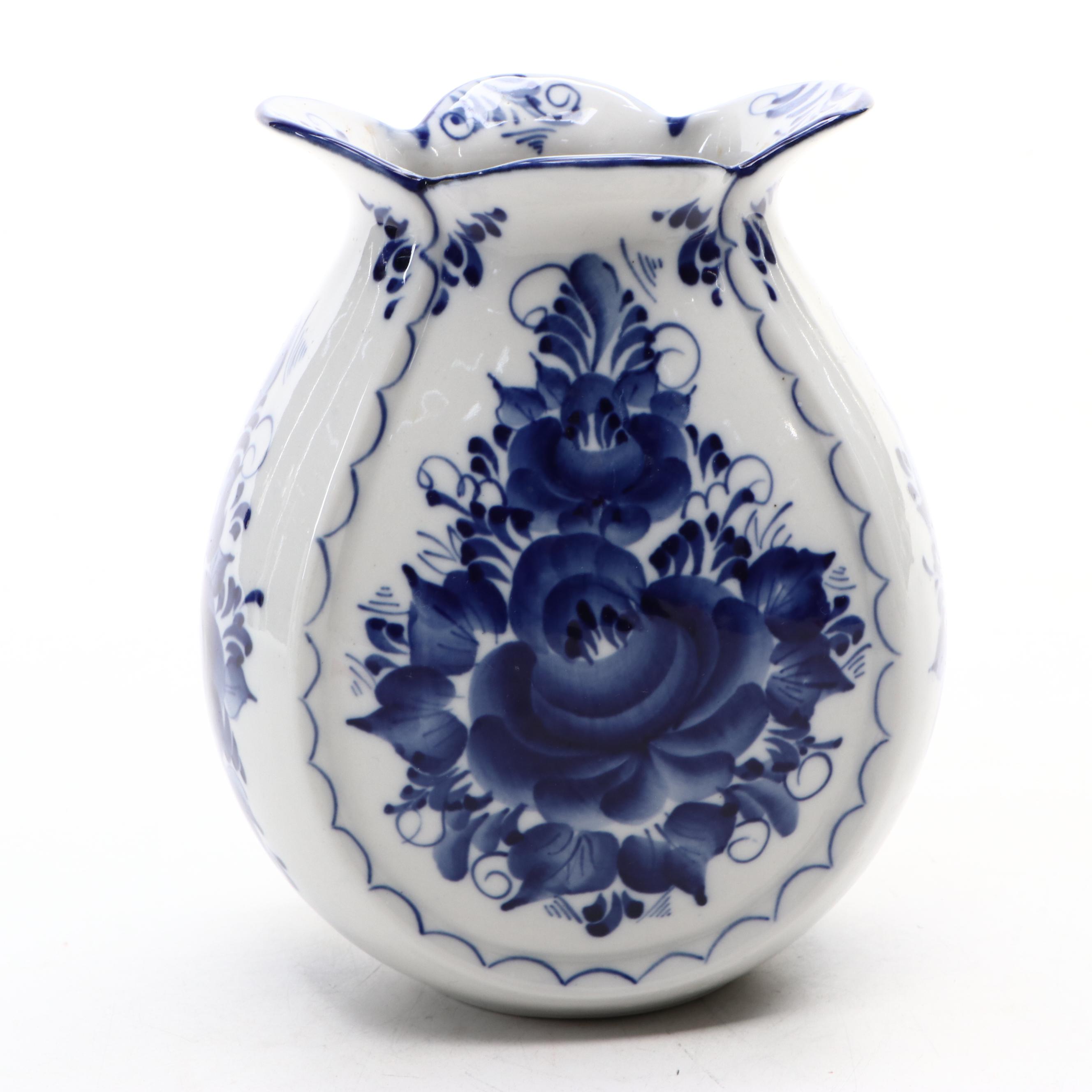 Spode "Italian" Ceramic Vase with Other Blue and White Floral Vases