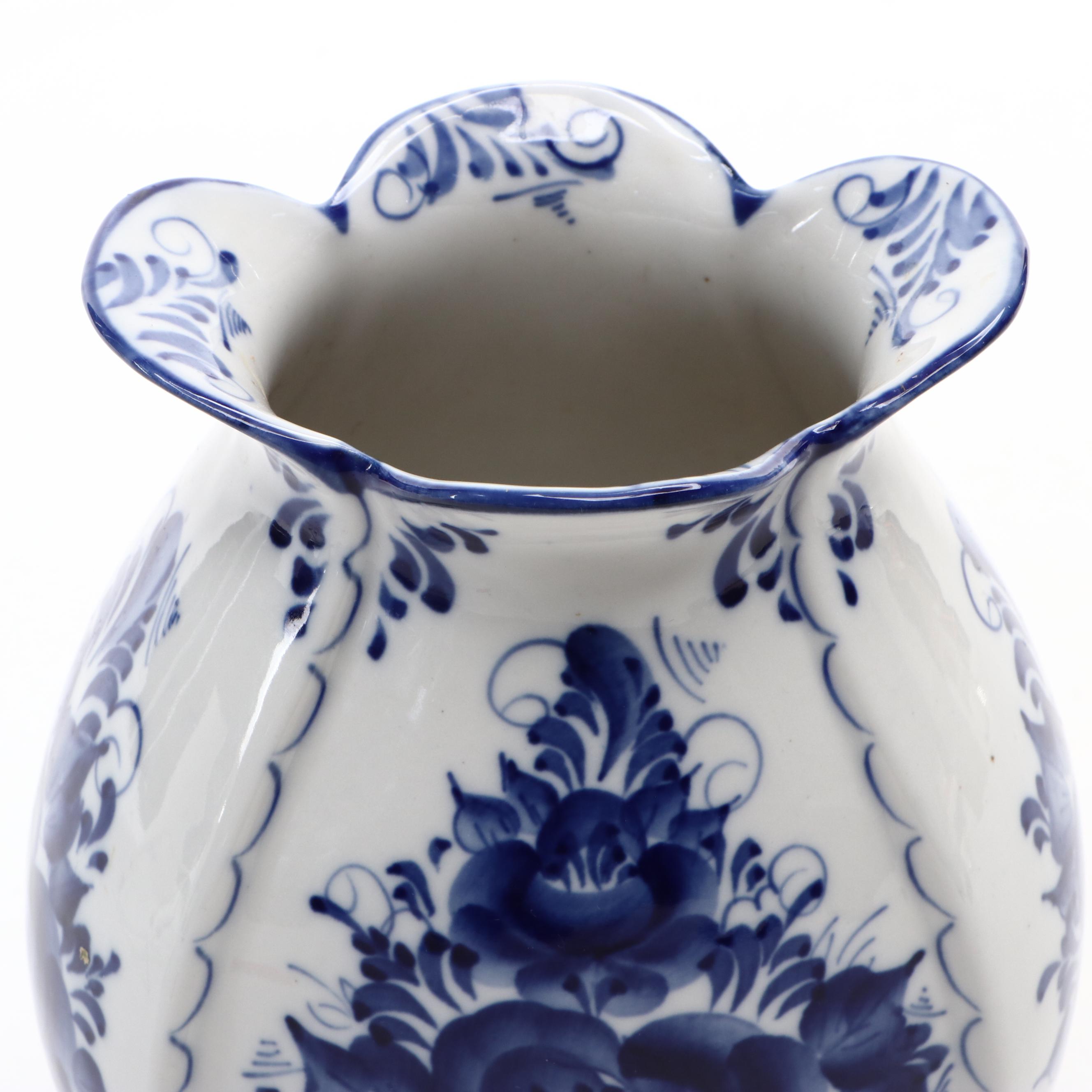 Spode "Italian" Ceramic Vase with Other Blue and White Floral Vases