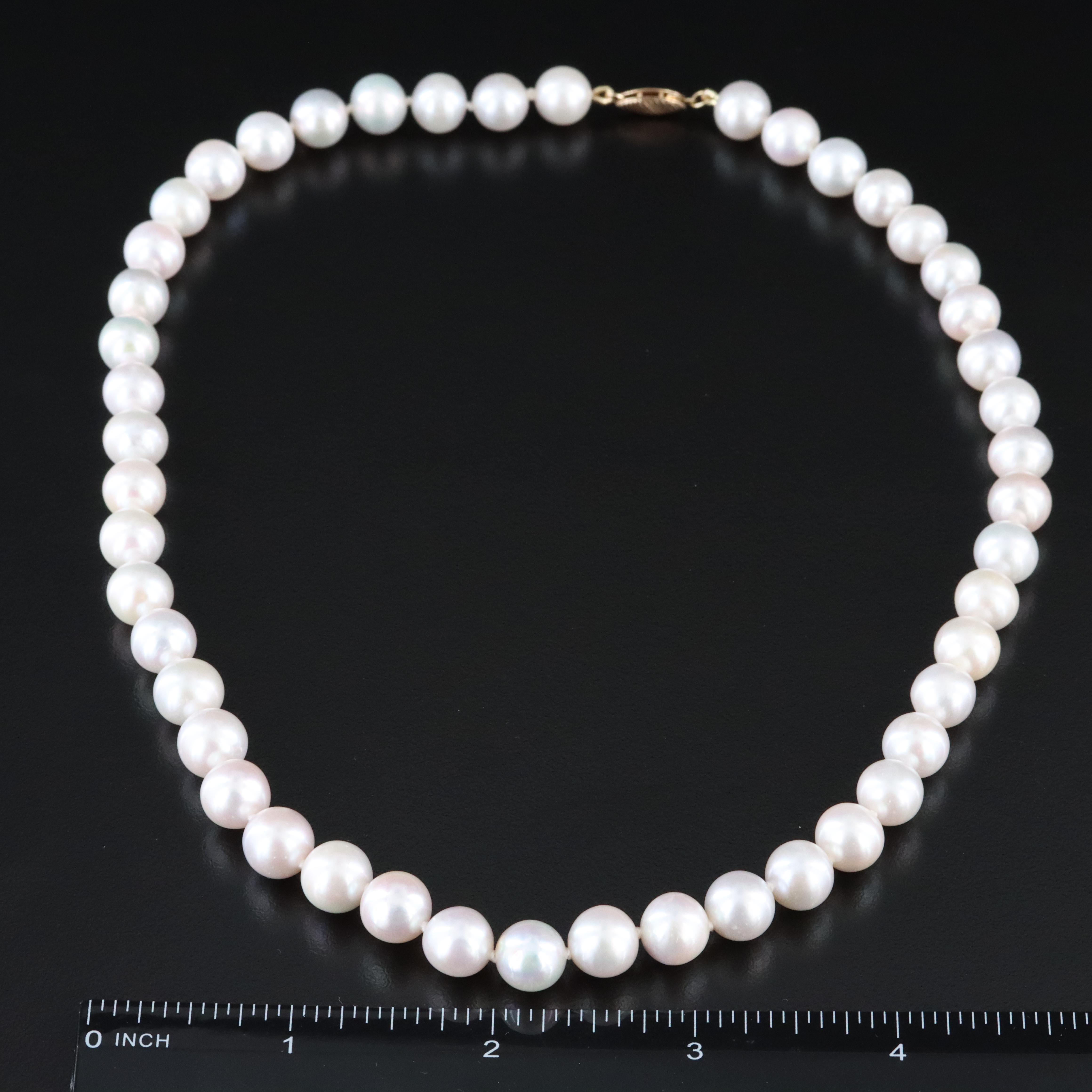 Pearl Necklace with 14K Clasp