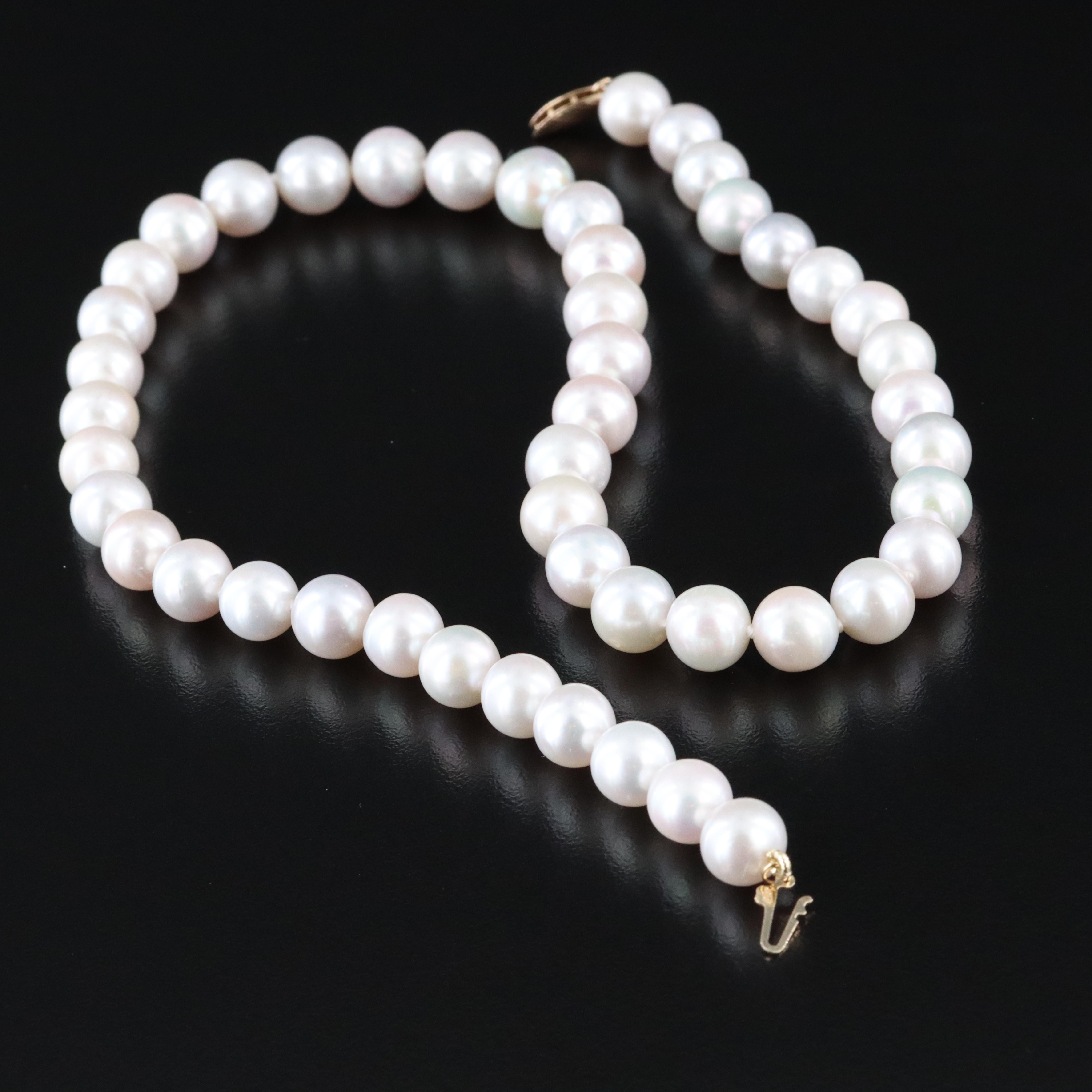 Pearl Necklace with 14K Clasp