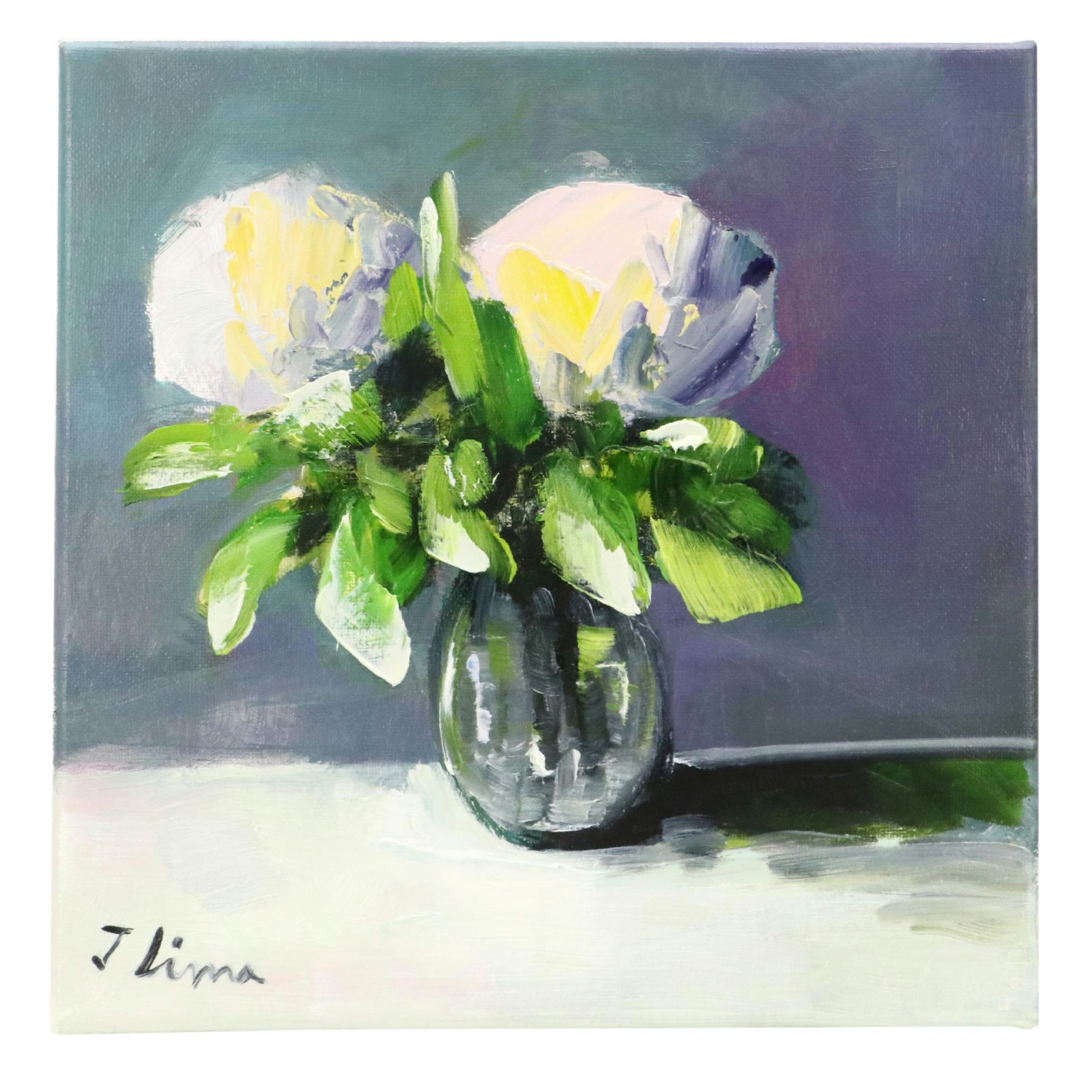 José M. Lima Floral Still Life Oil Painting, 2025