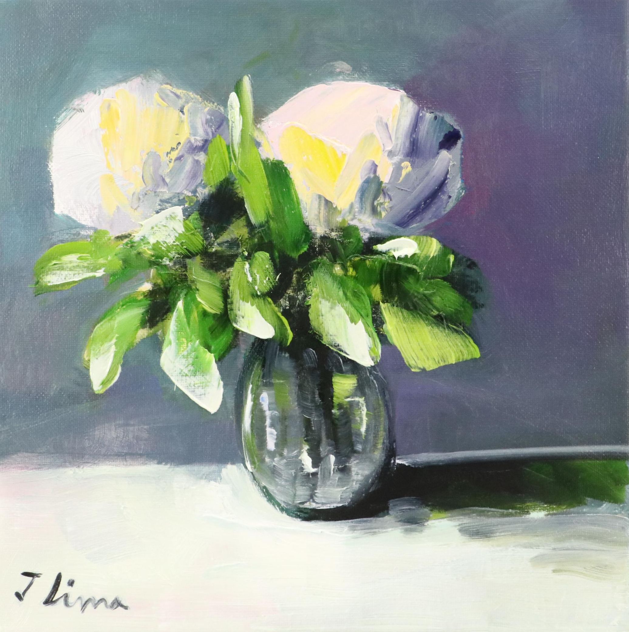 José M. Lima Floral Still Life Oil Painting, 2025