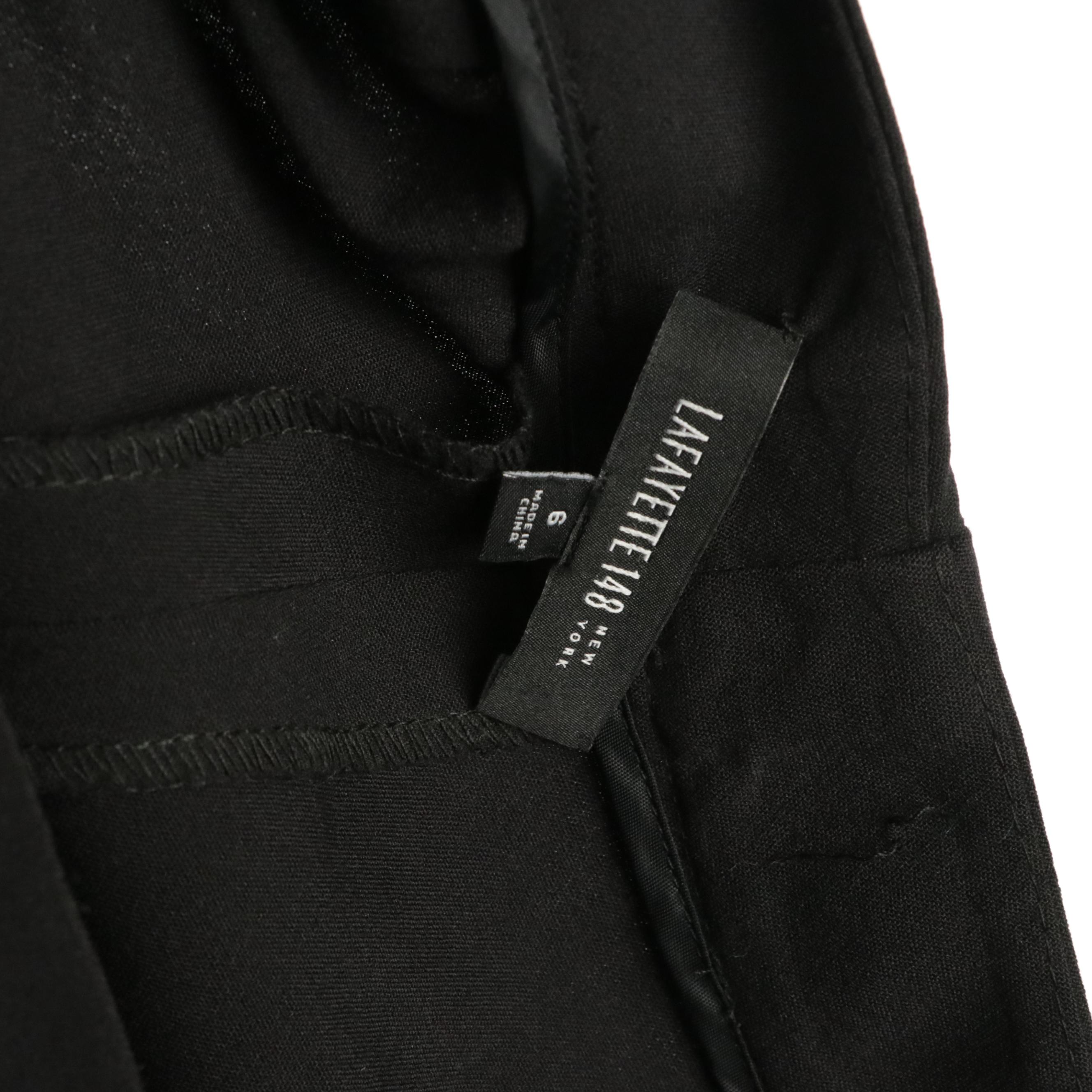 Lafayette 148 Black Virgin Wool Straight-Leg and Cropped Wide-Leg Trousers