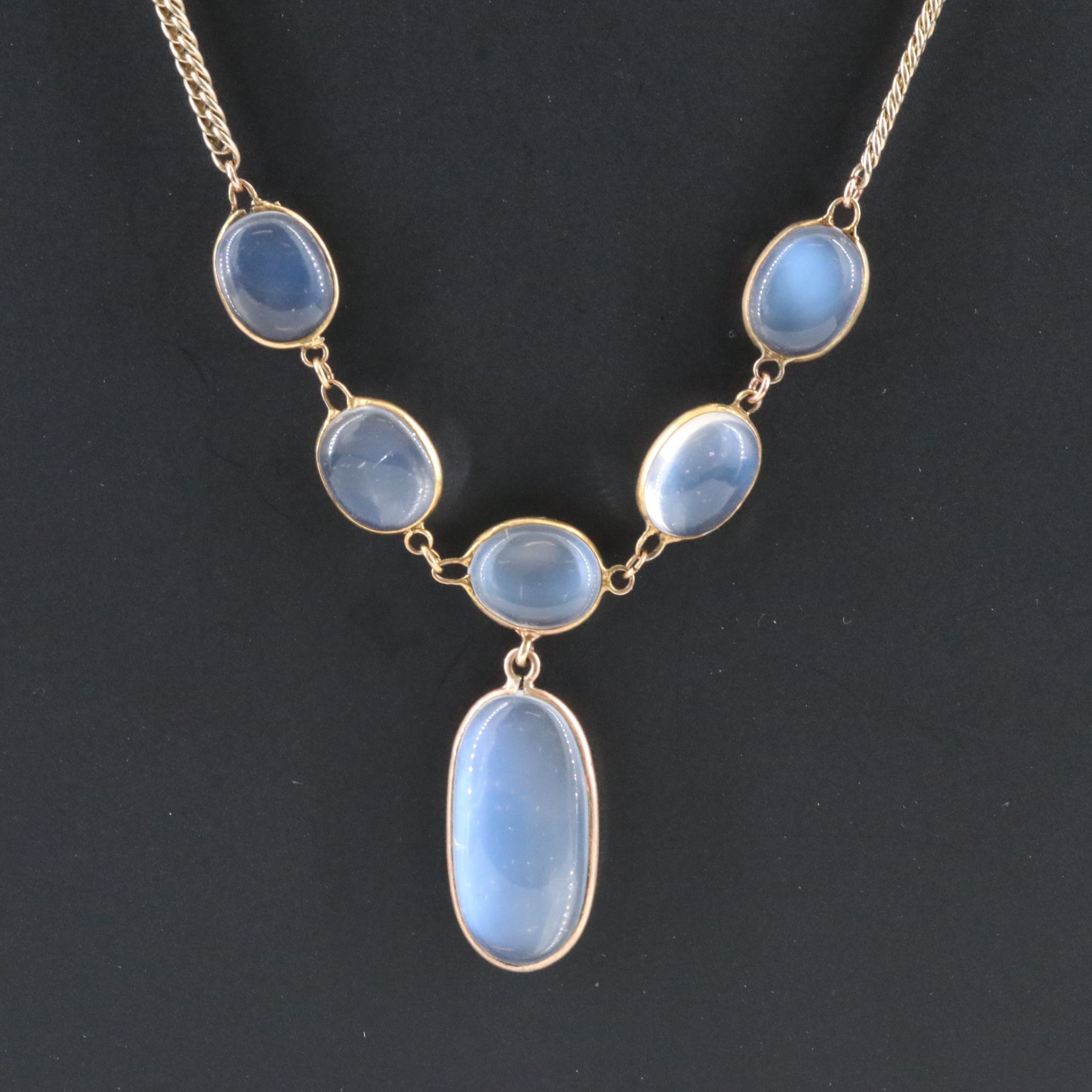 Vintage 10K Moonstone Necklace