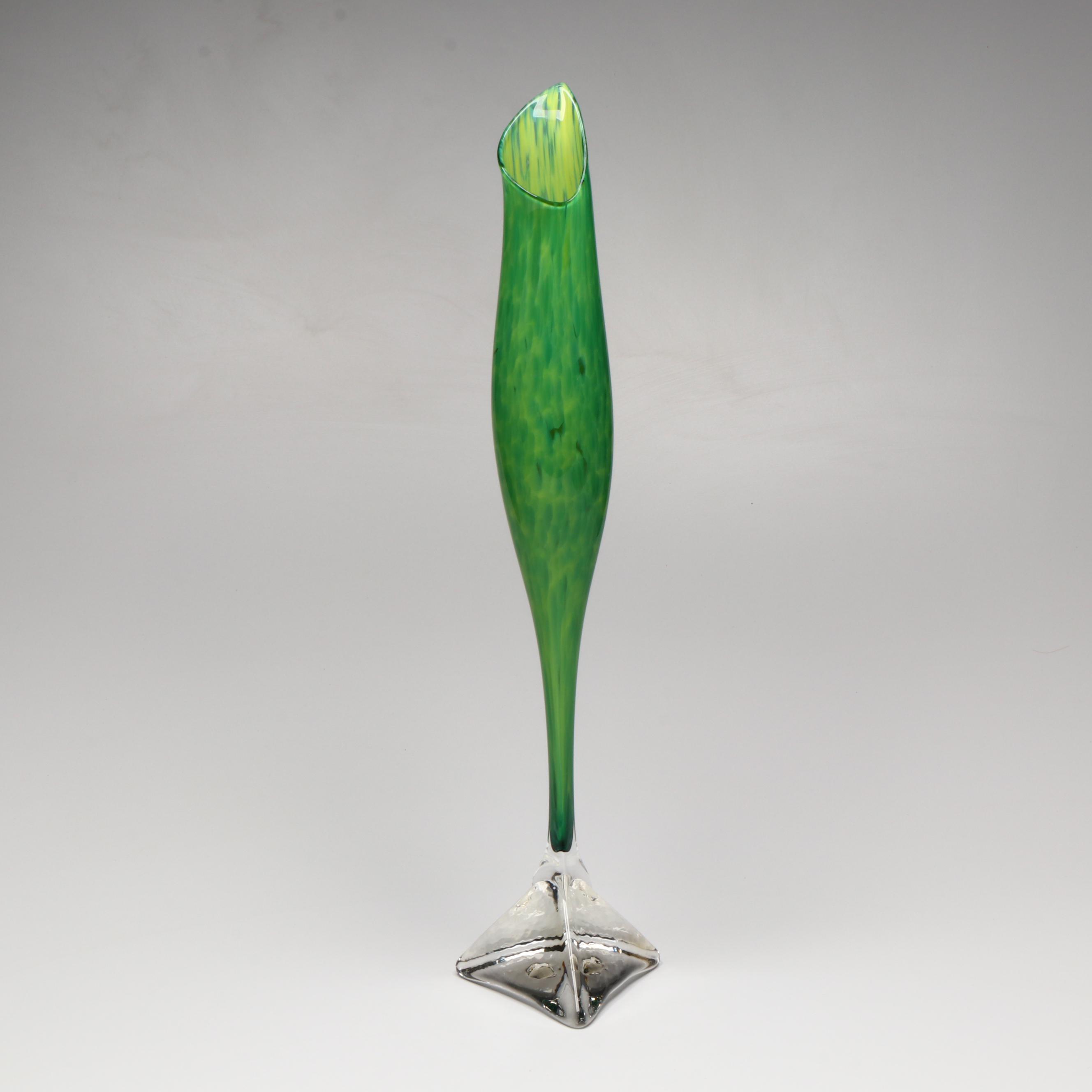 Willsea O'Brien Blown Glass Trumpet Vase