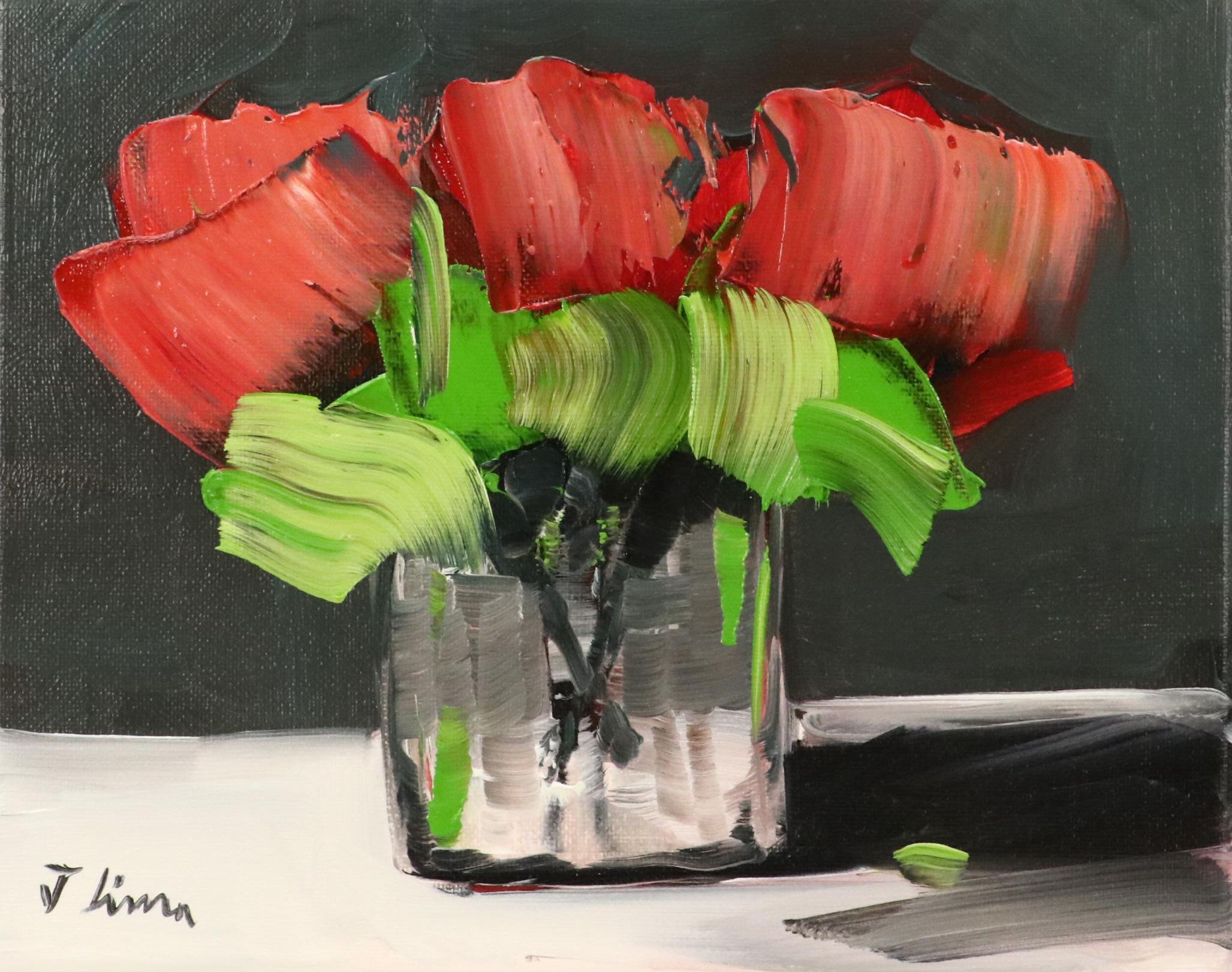 José M. Lima Floral Still Life Oil Painting, 2025