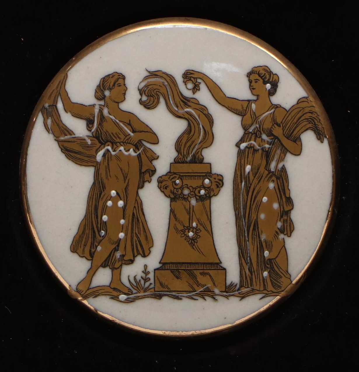 Sungott Art Studios Neoclassical Style Wall Décor with Hand-Painted Porcelain