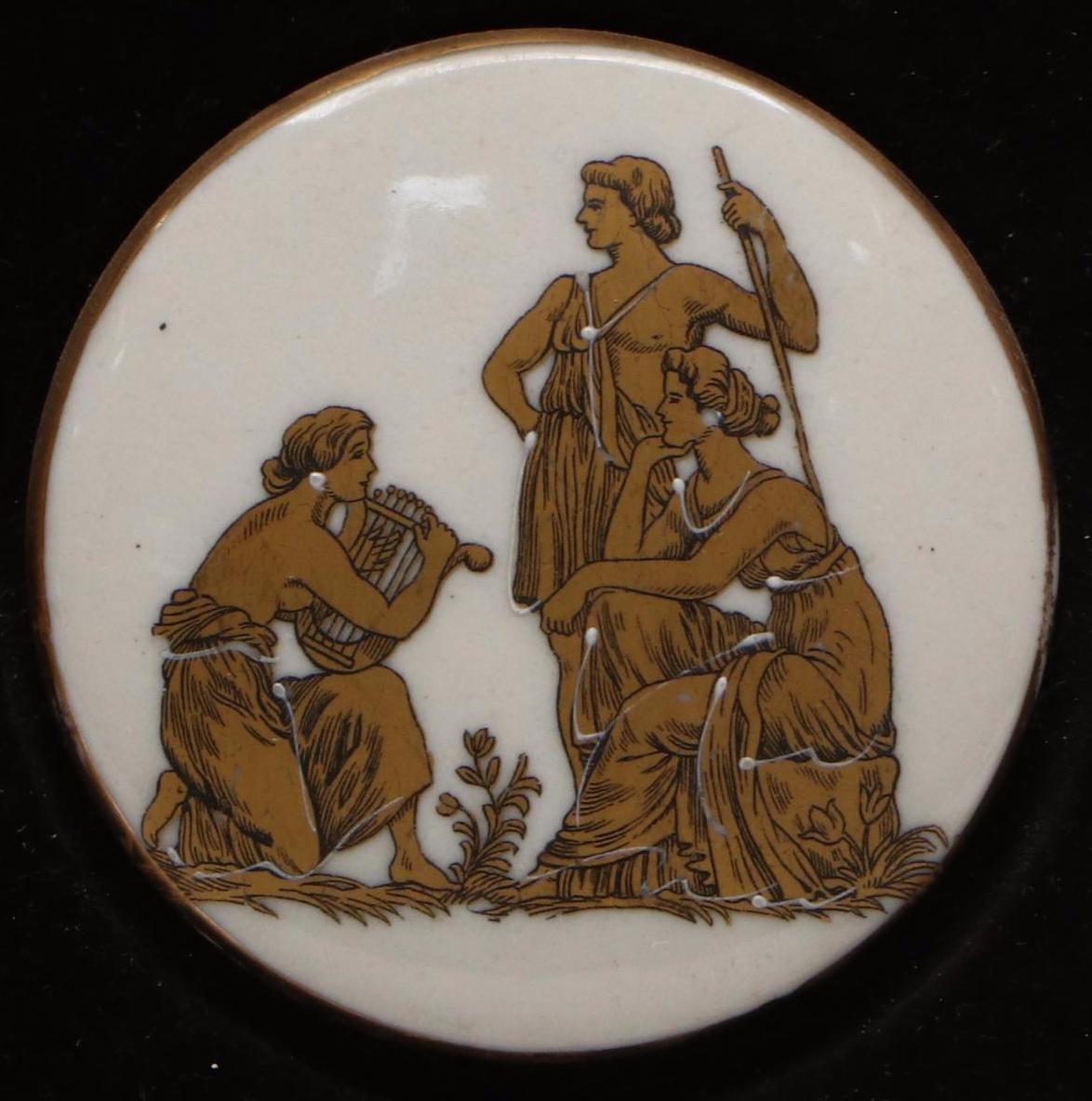 Sungott Art Studios Neoclassical Style Wall Décor with Hand-Painted Porcelain