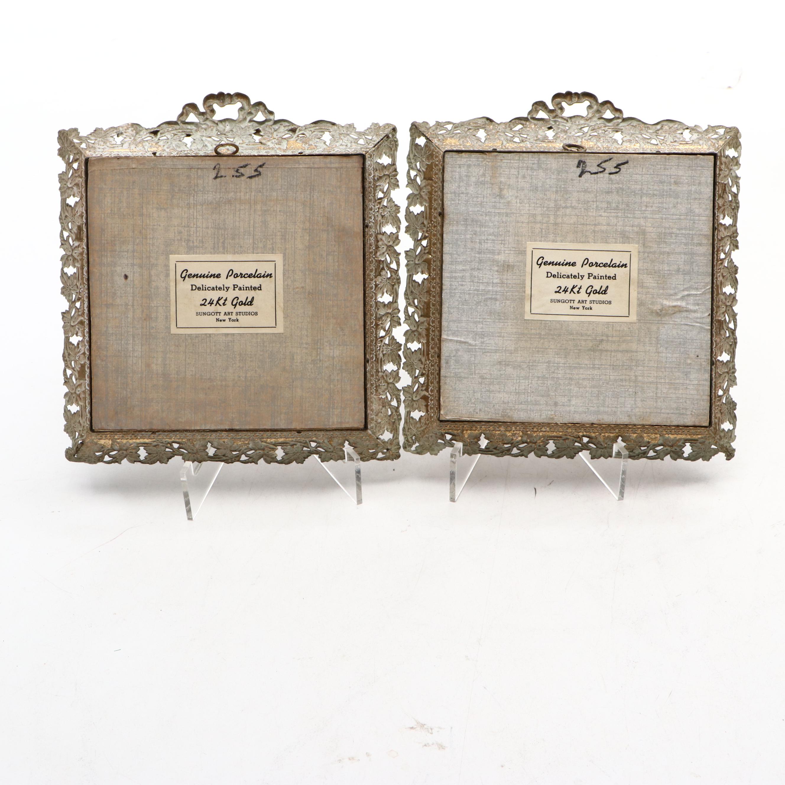 Sungott Art Studios Neoclassical Style Wall Décor with Hand-Painted Porcelain