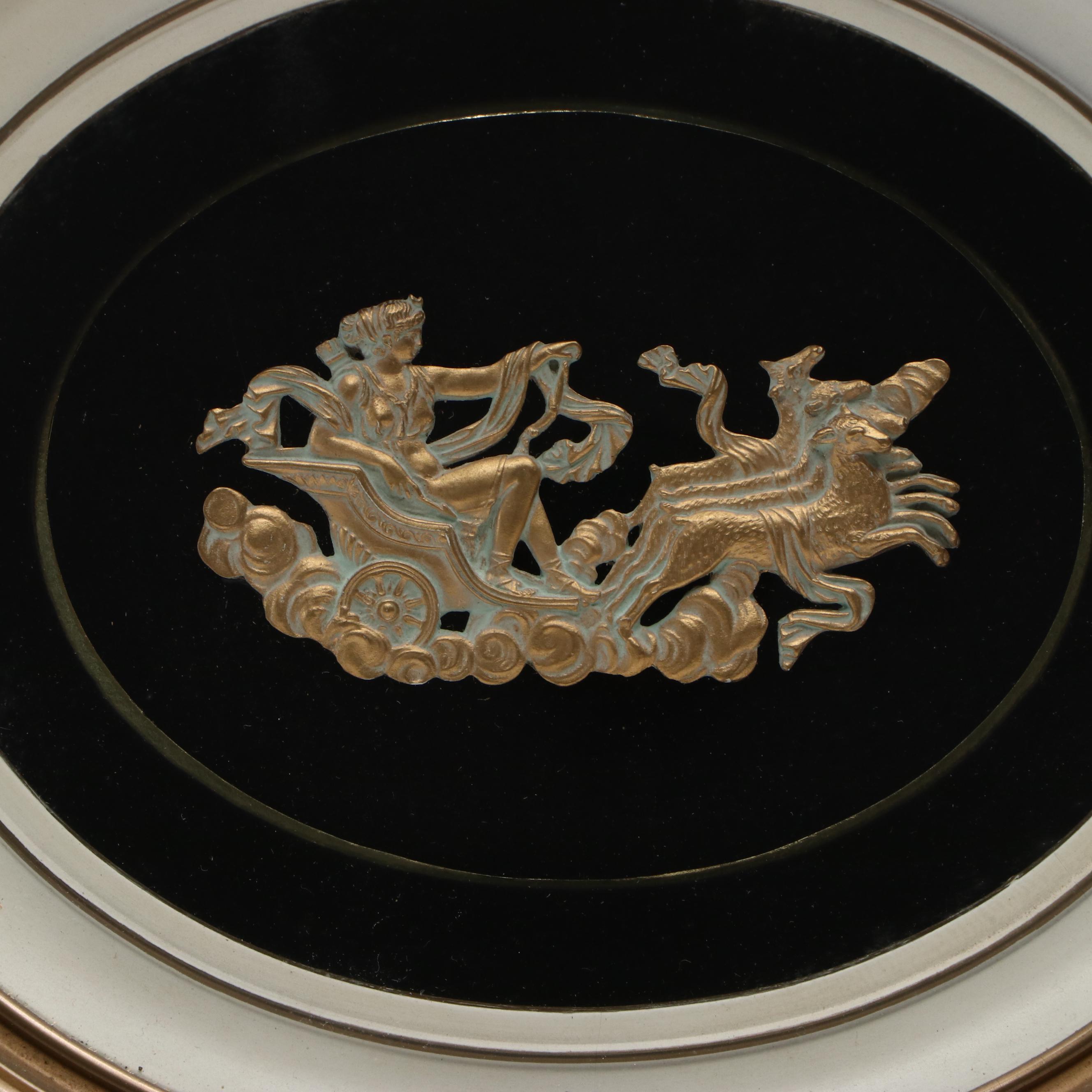 Sungott Art Studios Neoclassical Style Wall Décor with Hand-Painted Porcelain