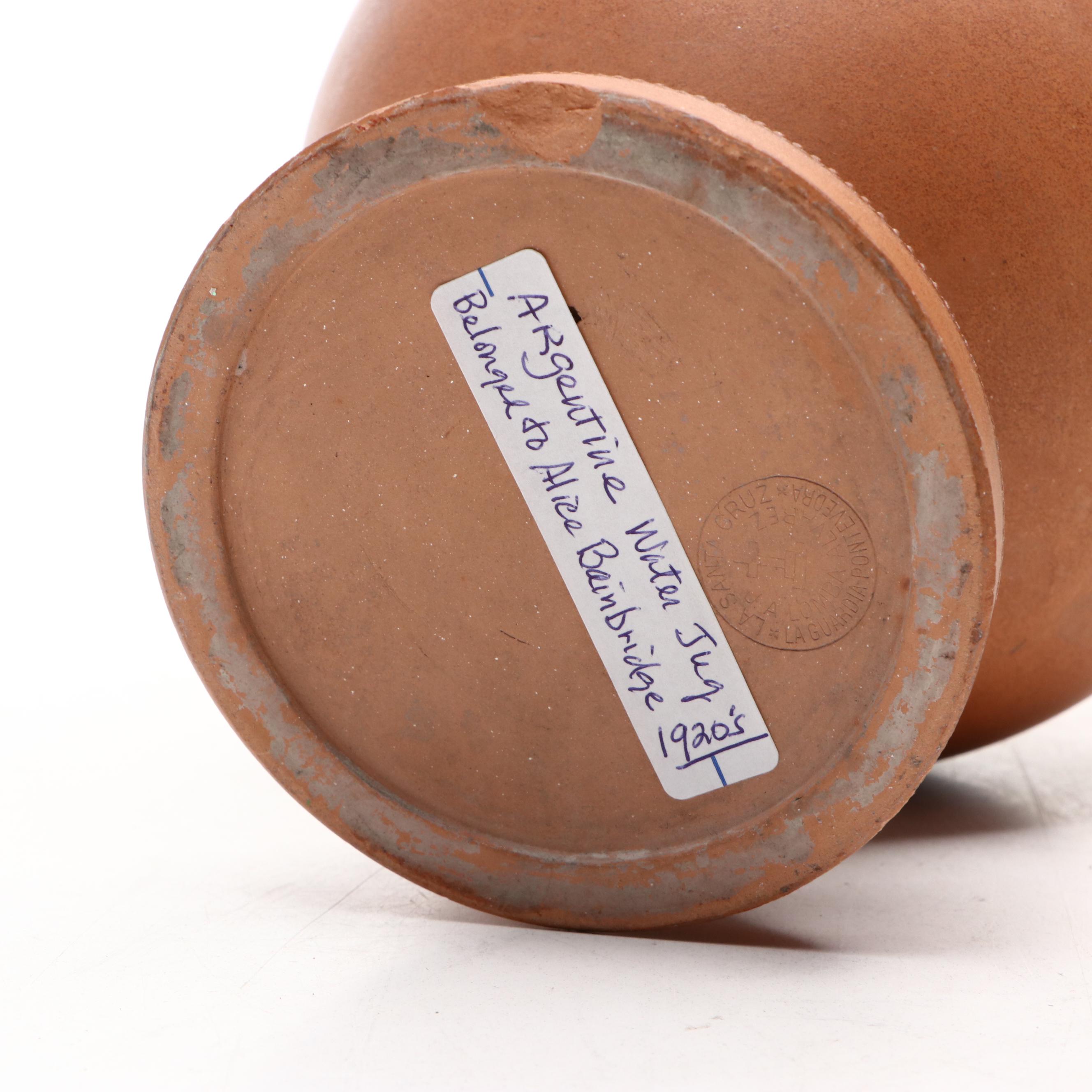 Argentinian Terracotta Water Jug, Early 20th Century