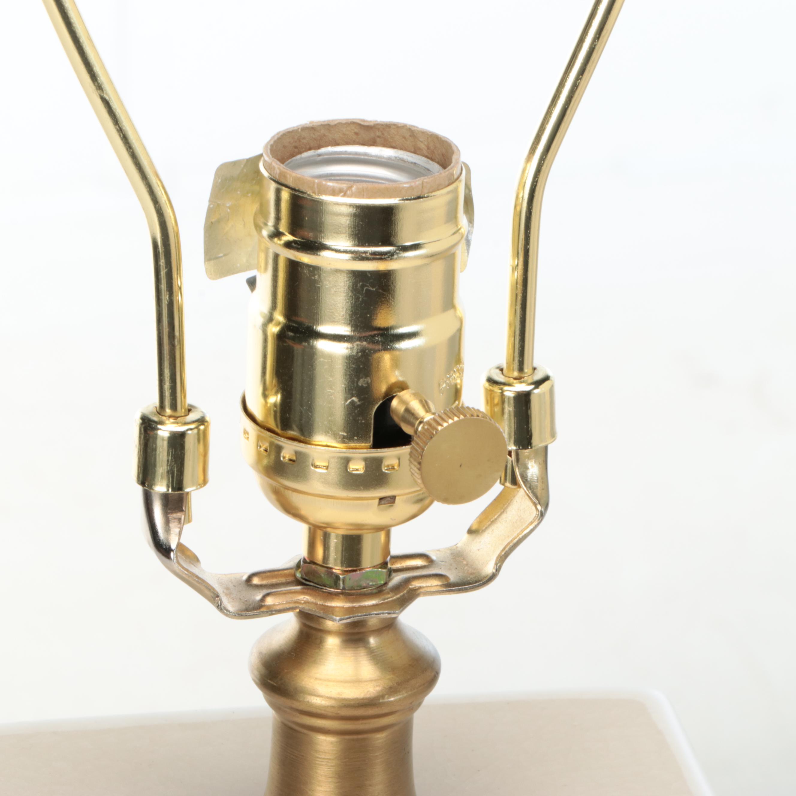 Williamsburg "Hannah" Blue and White Ceramic Table Lamp Pair with Drum Shades