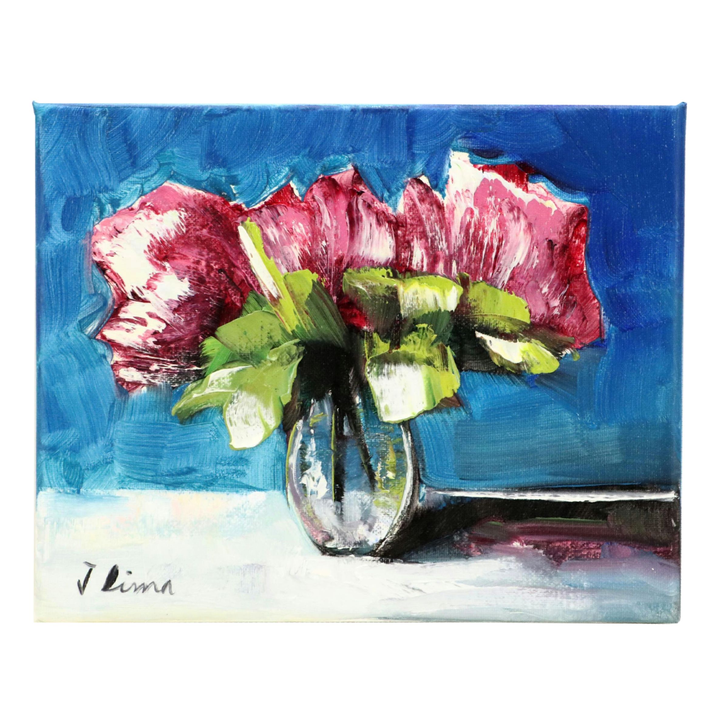 José M. Lima Floral Still Life Oil Painting, 2025