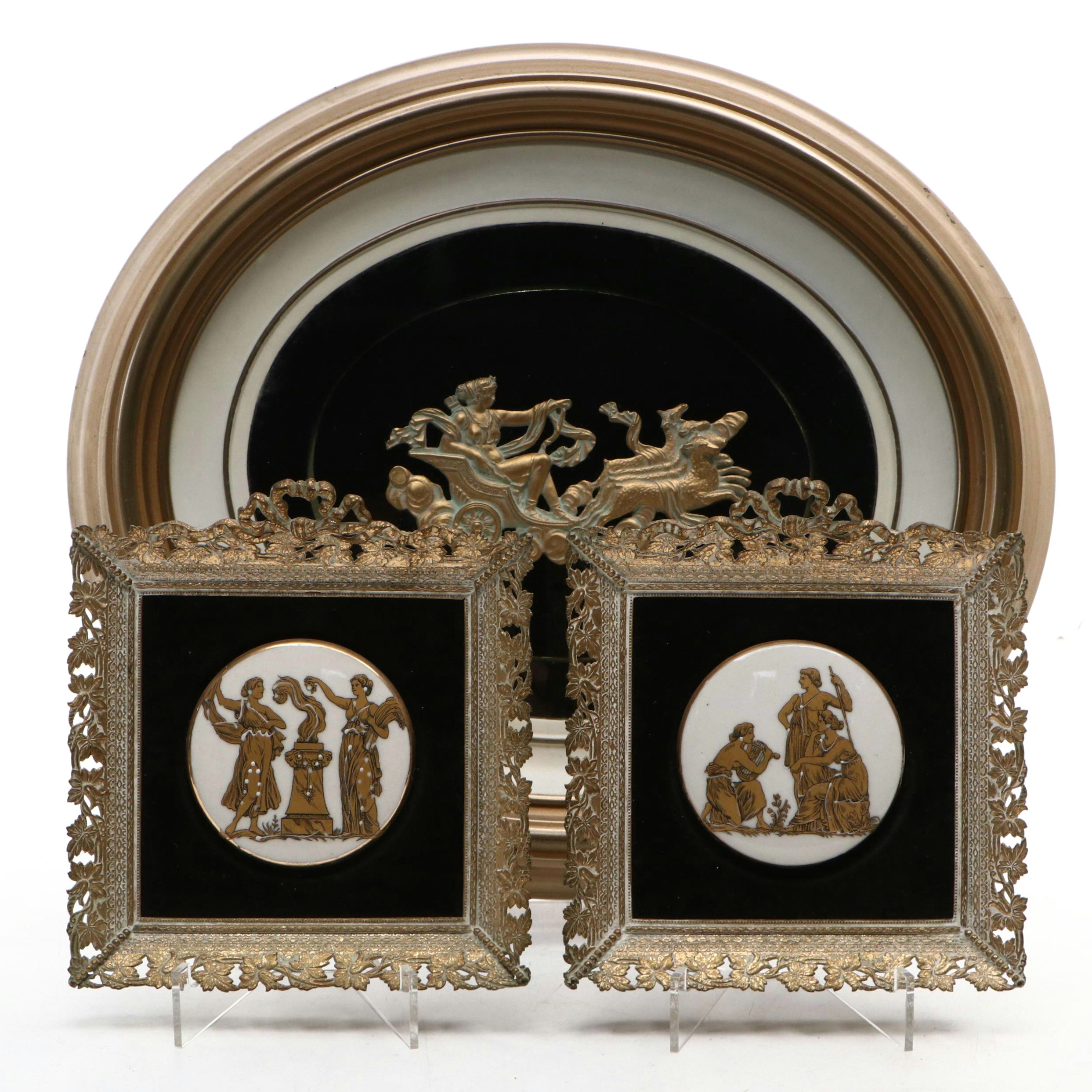 Sungott Art Studios Neoclassical Style Wall Décor with Hand-Painted Porcelain