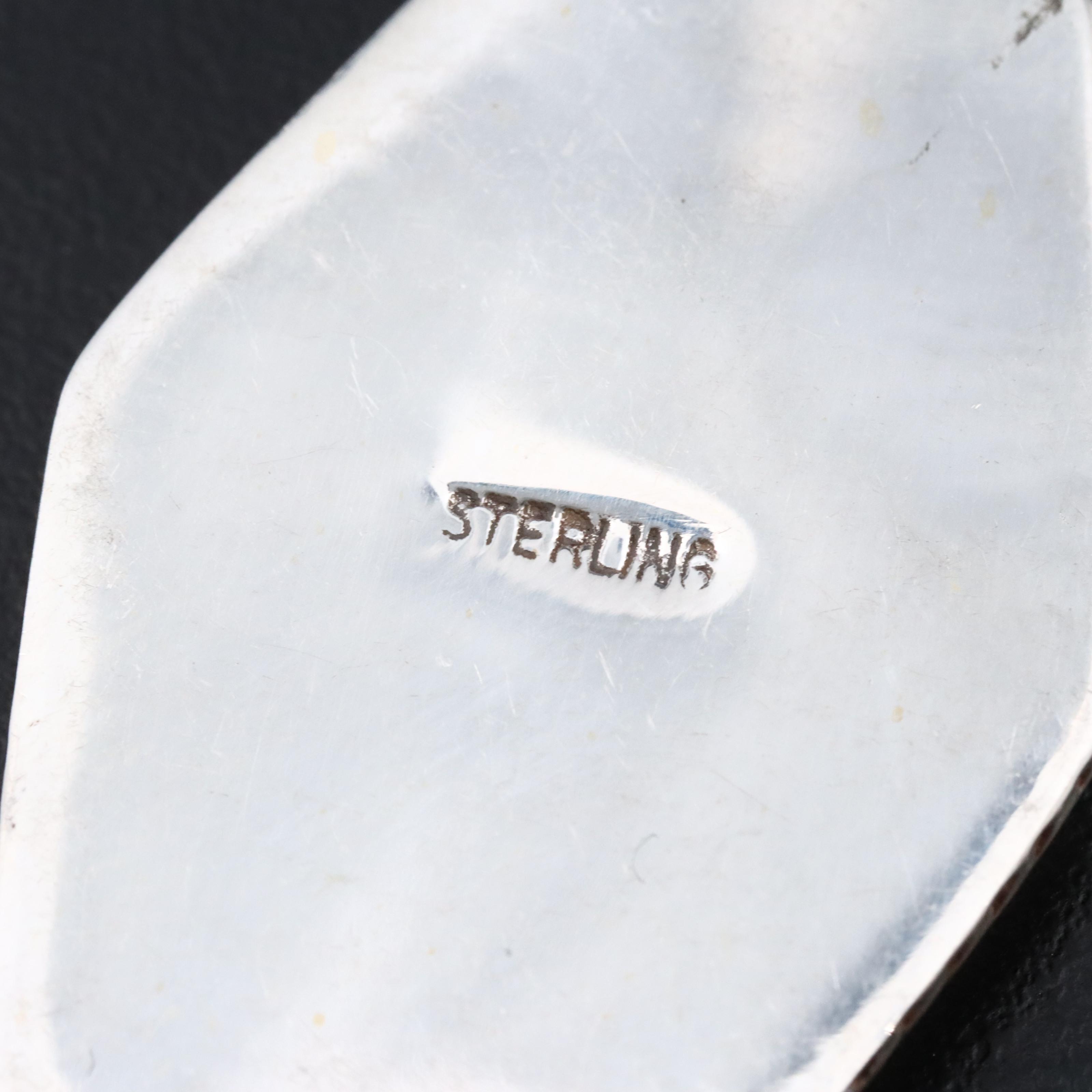 Western Style Sterling Pendant with Turquoise, Coral and Black Onyx