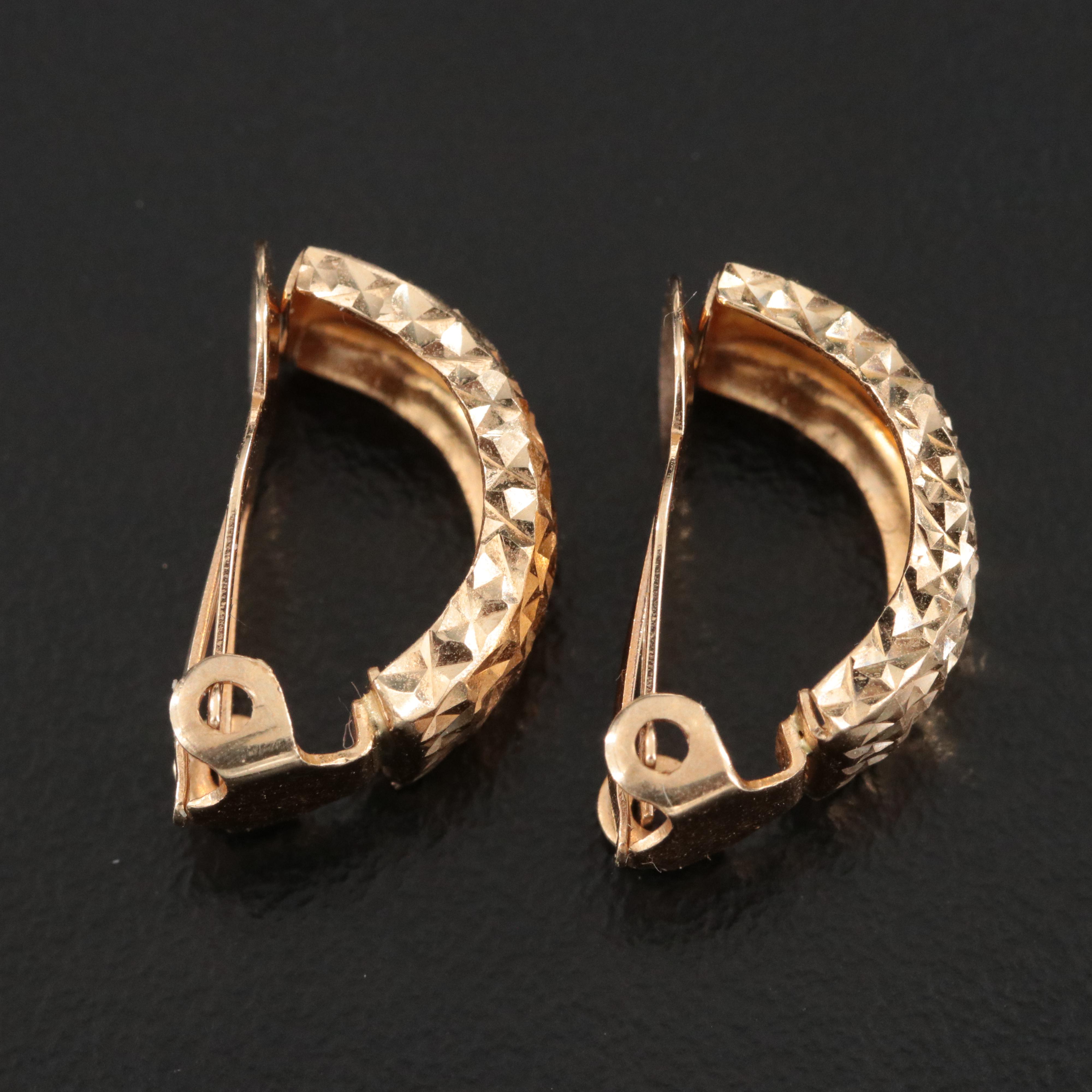 14K Diamond-Cut Style Earrings