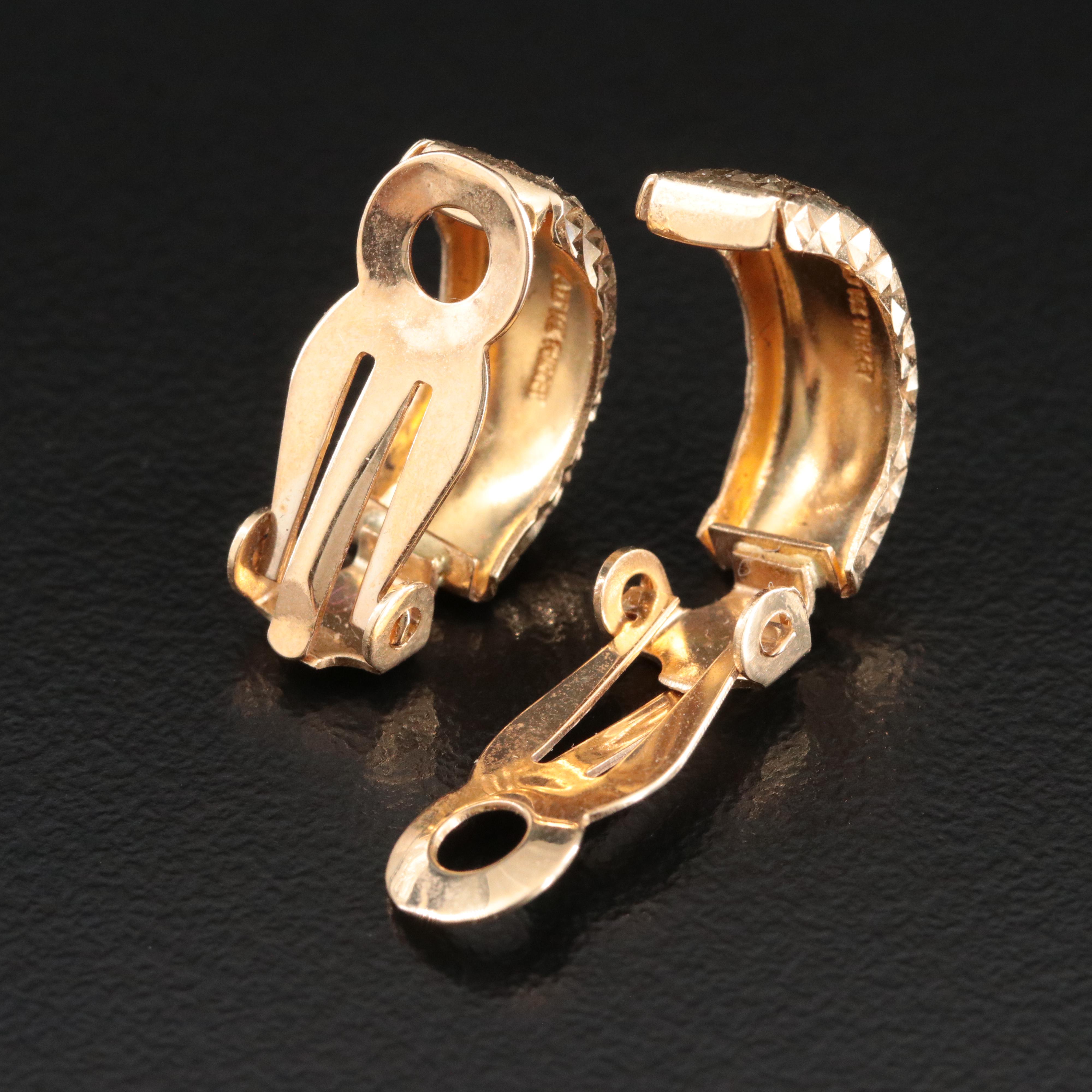 14K Diamond-Cut Style Earrings