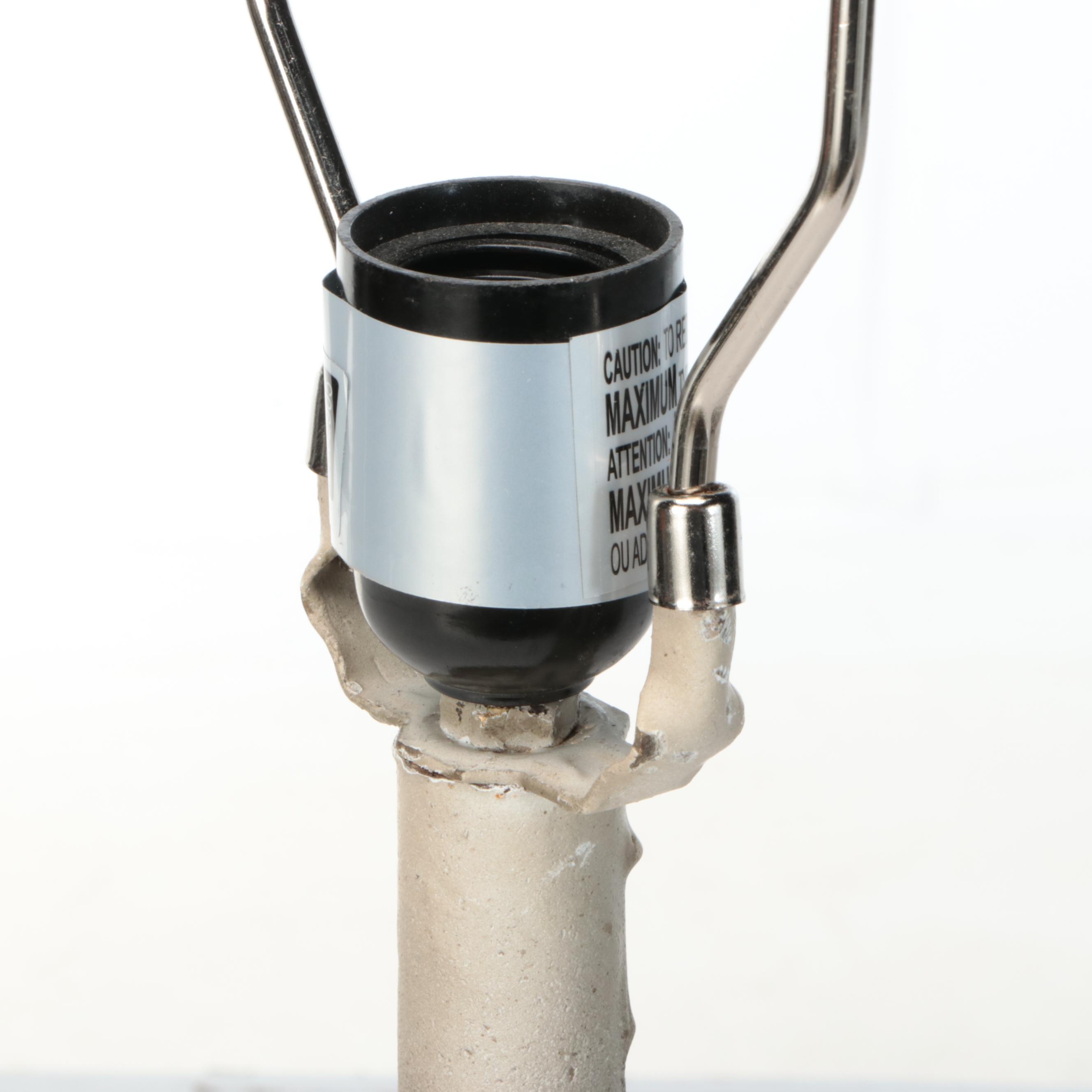 Gold Finish on Plaster Table Lamp with Distressed Black Shade