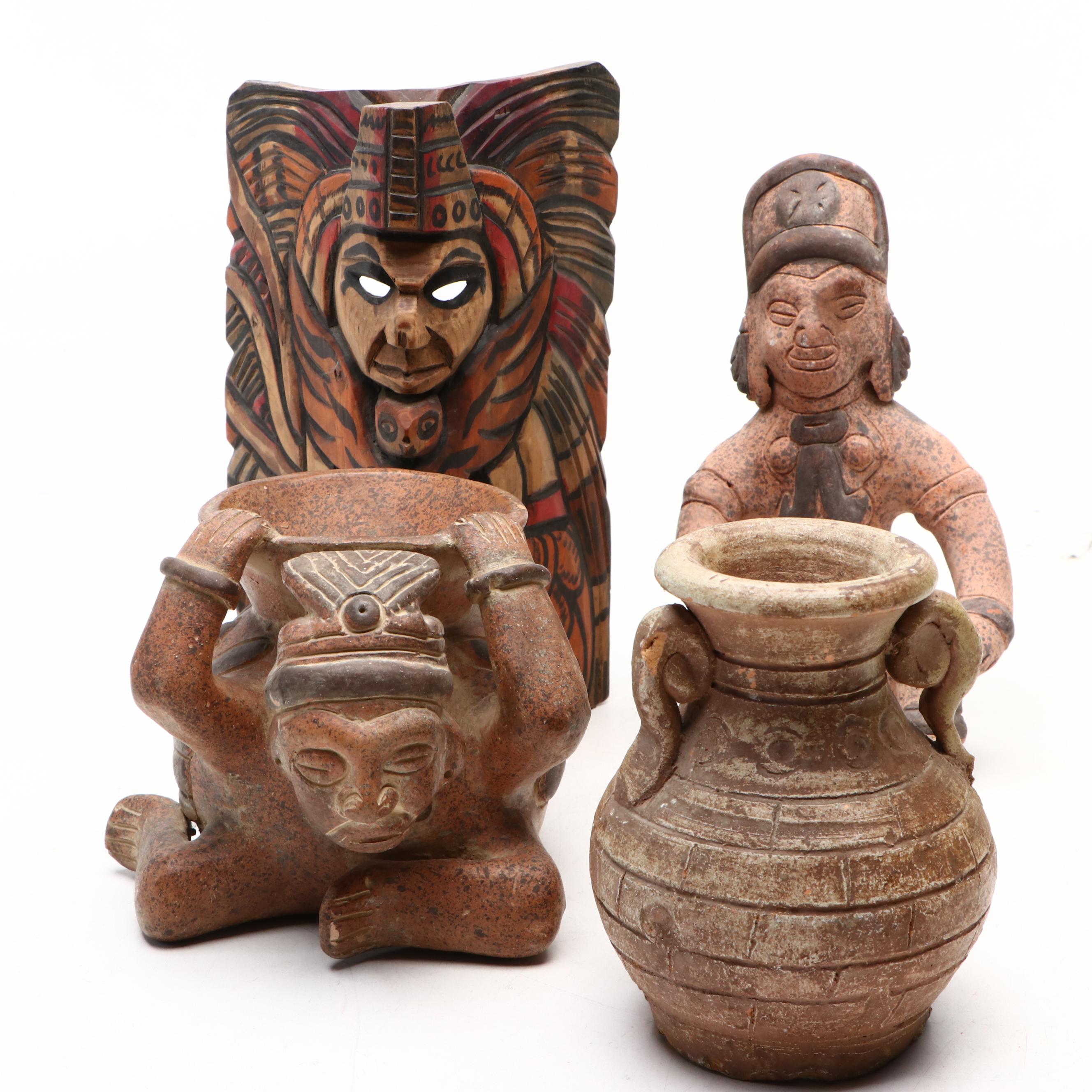 Mexican and Other Mesoamerican Ceramics and Carved Wood Plaque