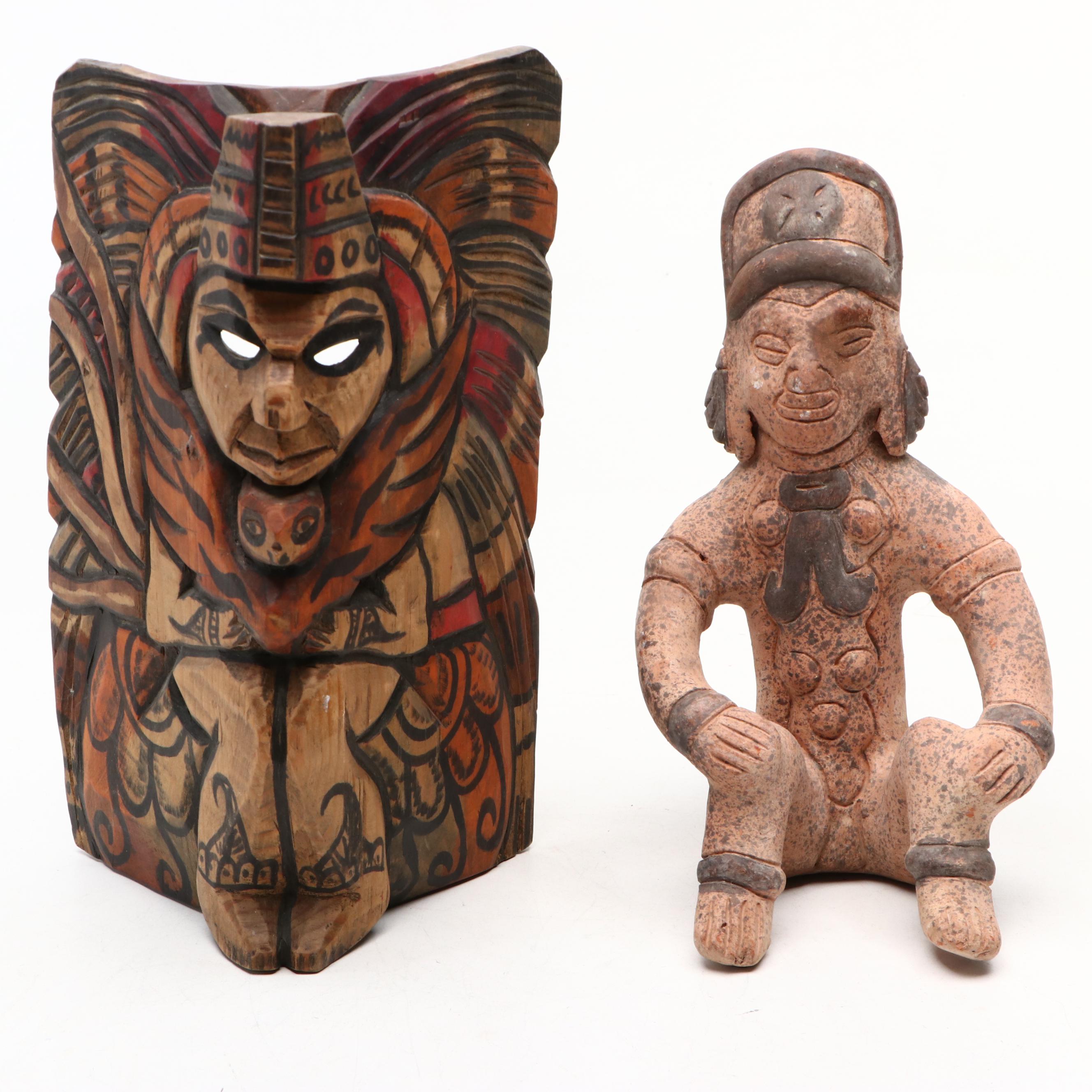 Mexican and Other Mesoamerican Ceramics and Carved Wood Plaque