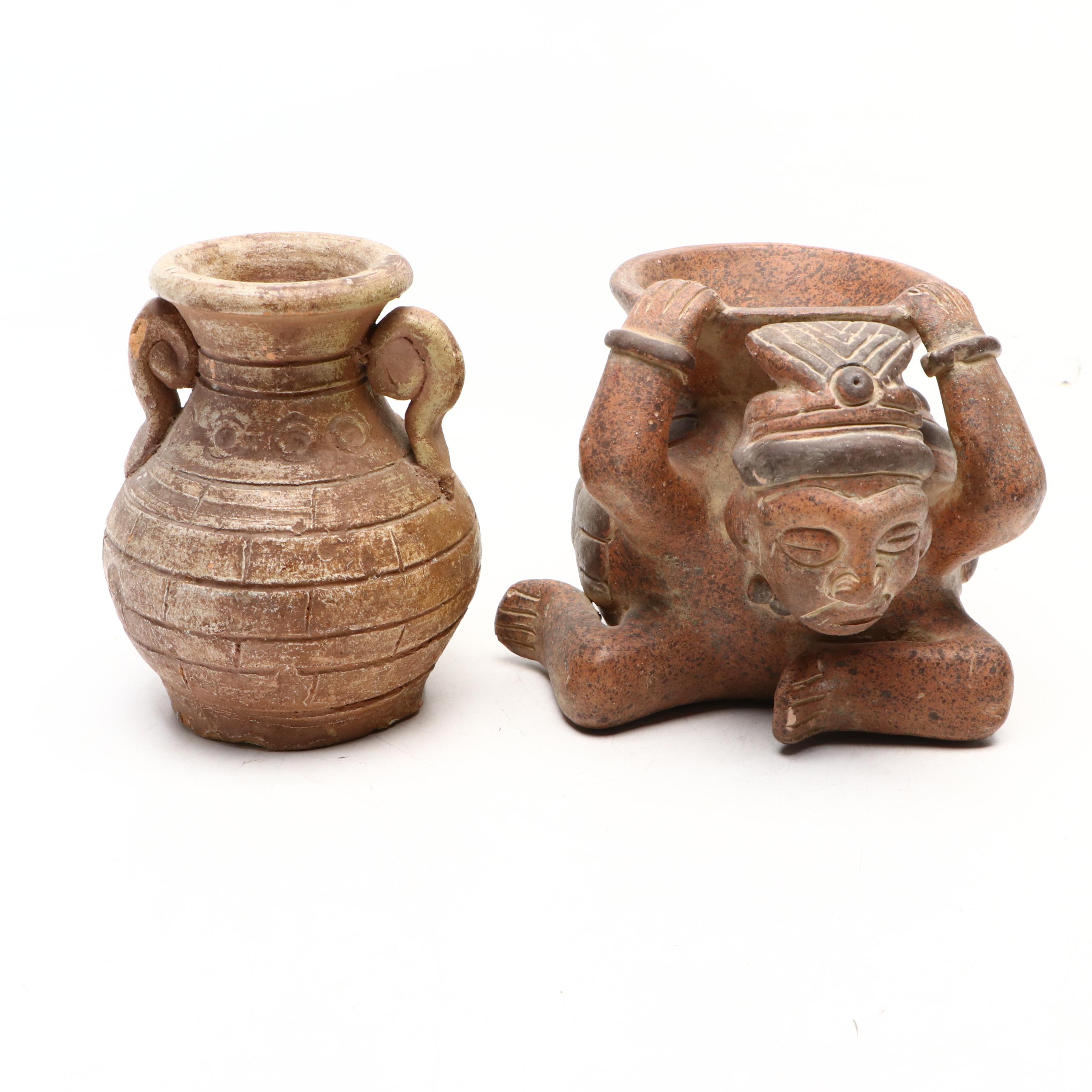 Mexican and Other Mesoamerican Ceramics and Carved Wood Plaque