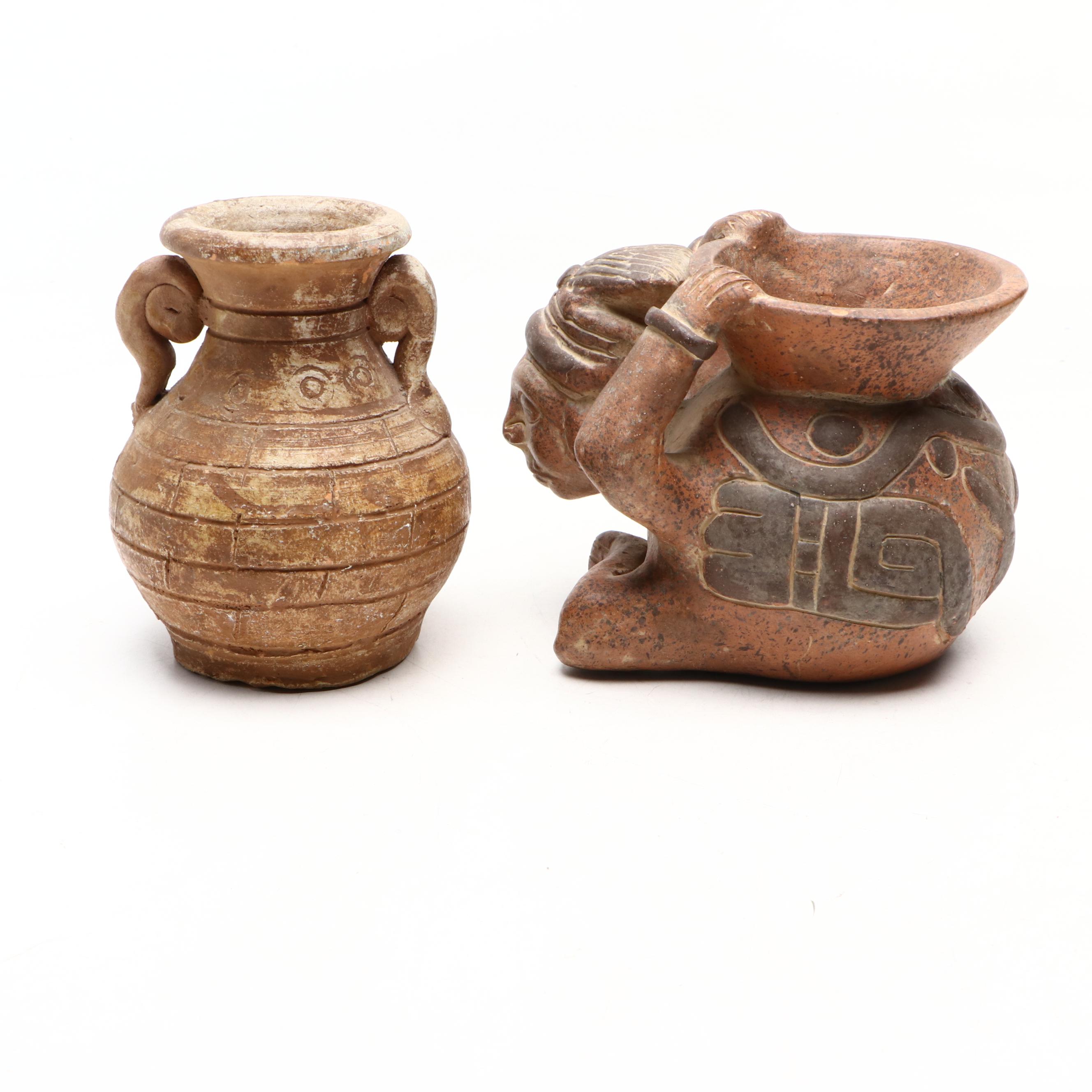 Mexican and Other Mesoamerican Ceramics and Carved Wood Plaque