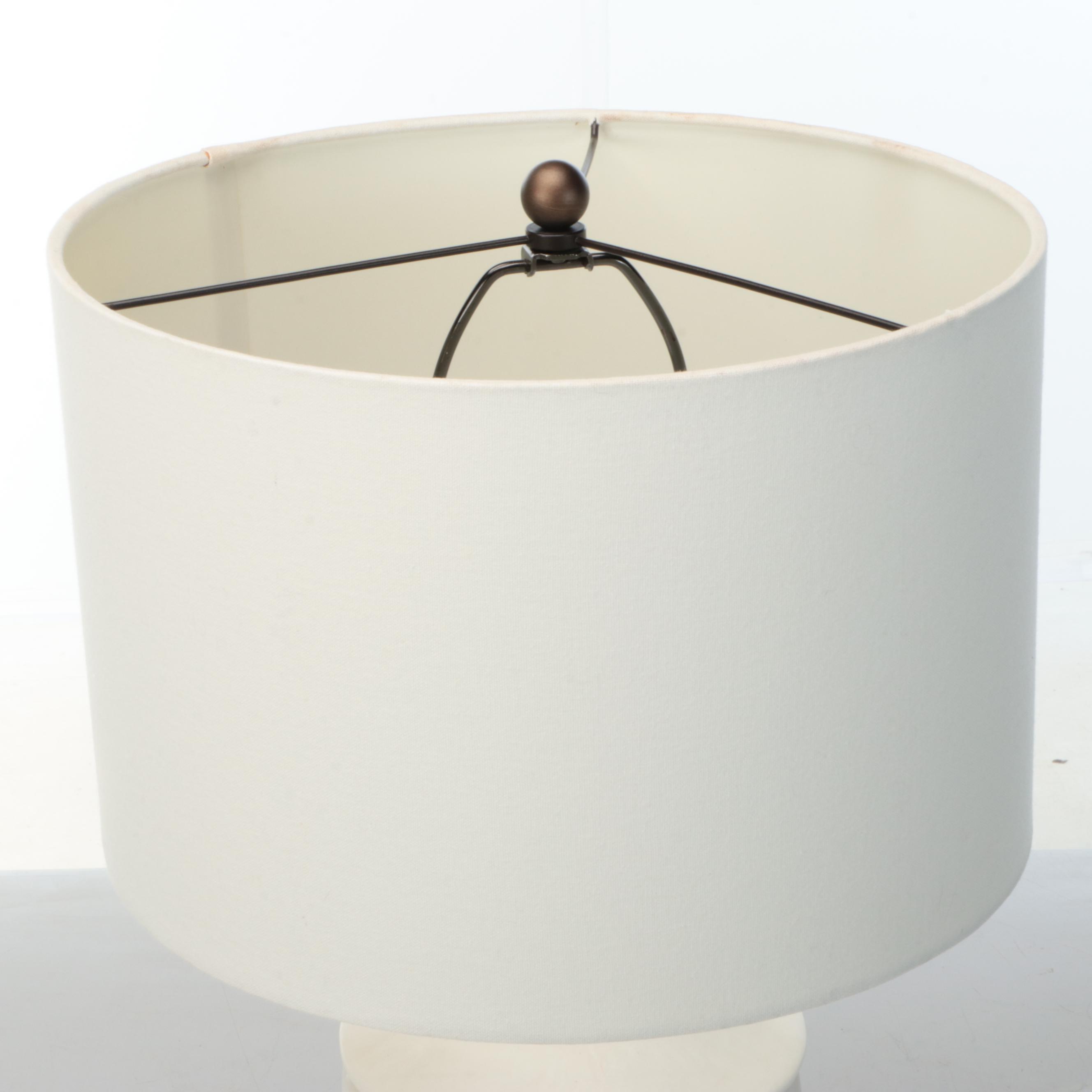 Pottery Barn "Noah" Faux Alabaster Table Lamp with Drum Shade