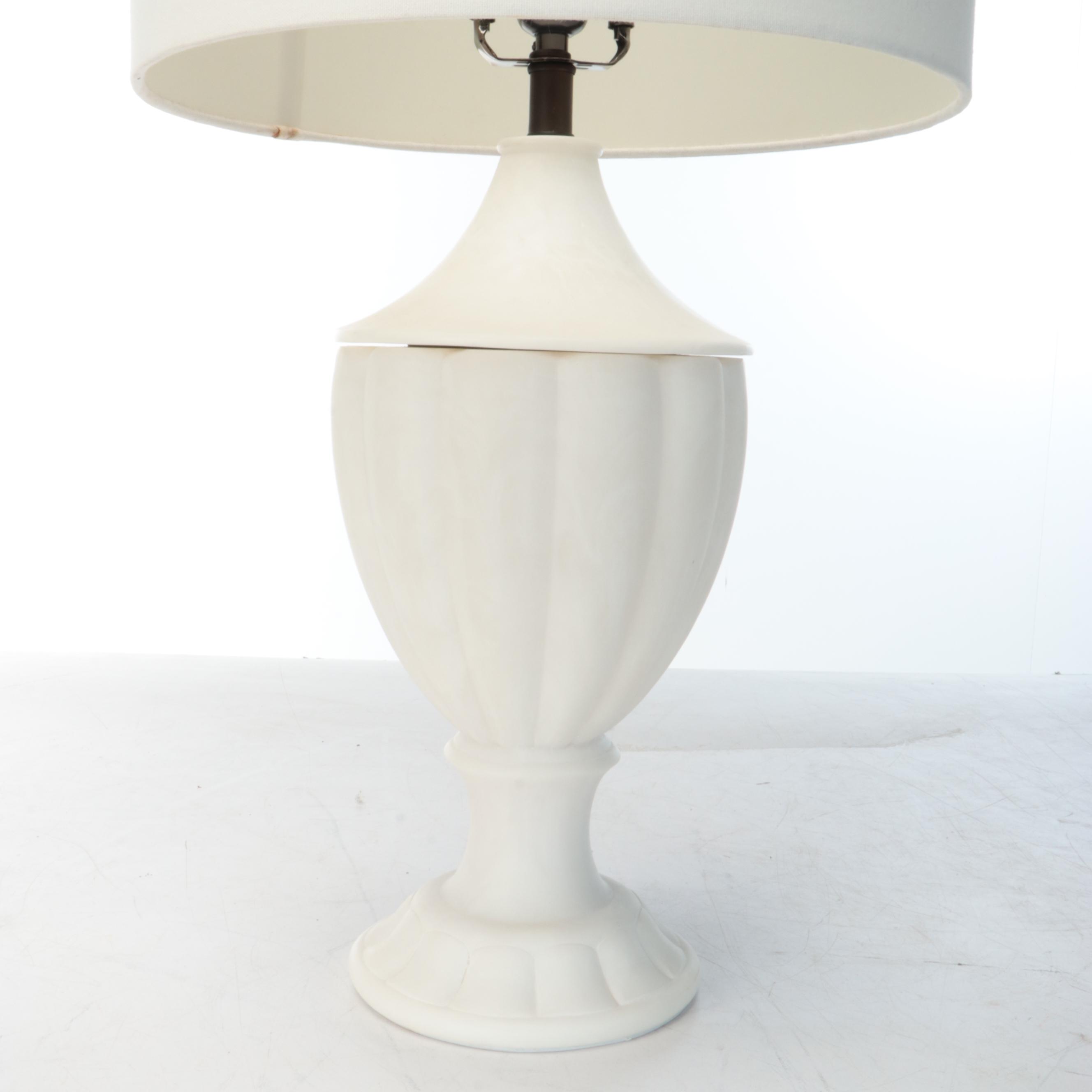 Pottery Barn "Noah" Faux Alabaster Table Lamp with Drum Shade