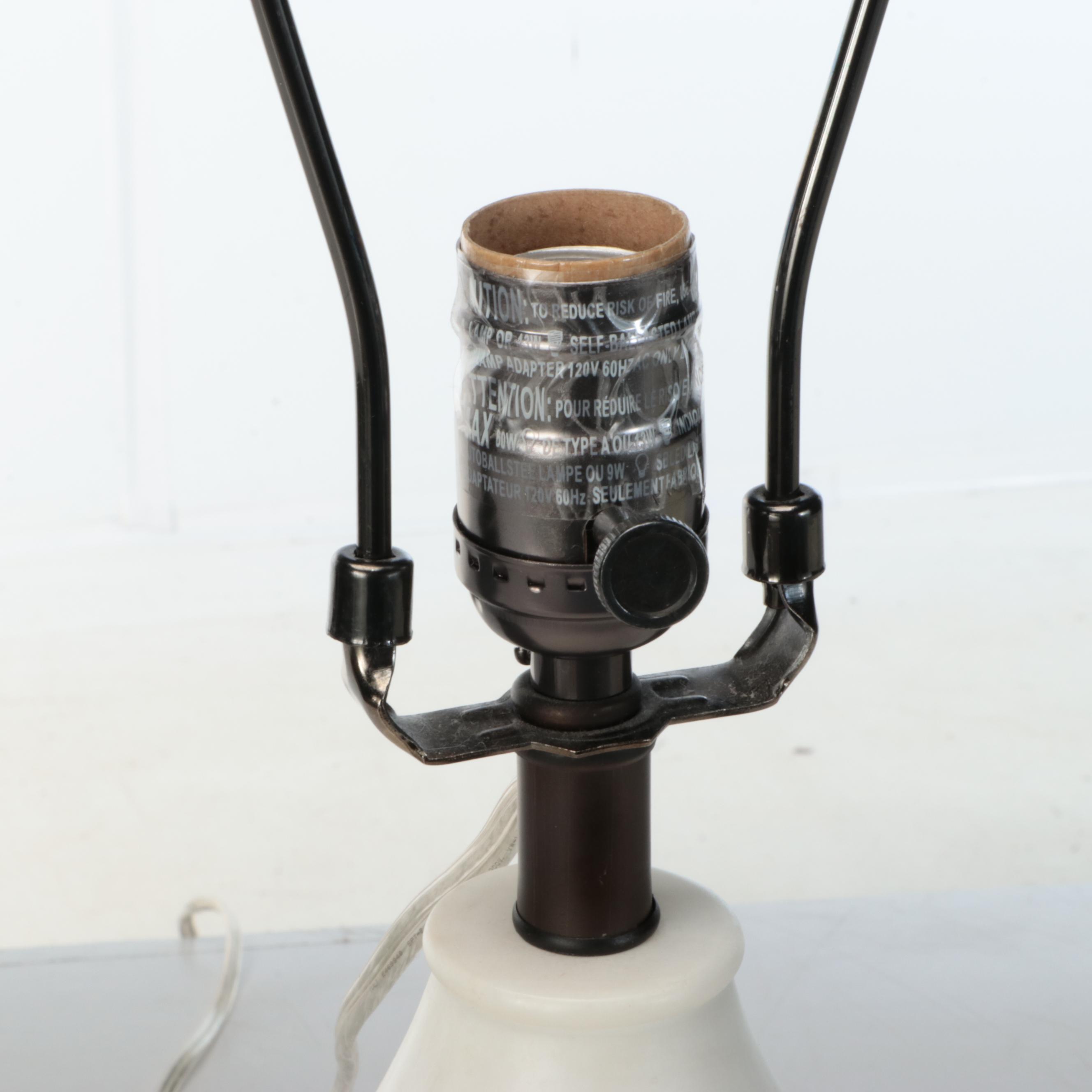 Pottery Barn "Noah" Faux Alabaster Table Lamp with Drum Shade