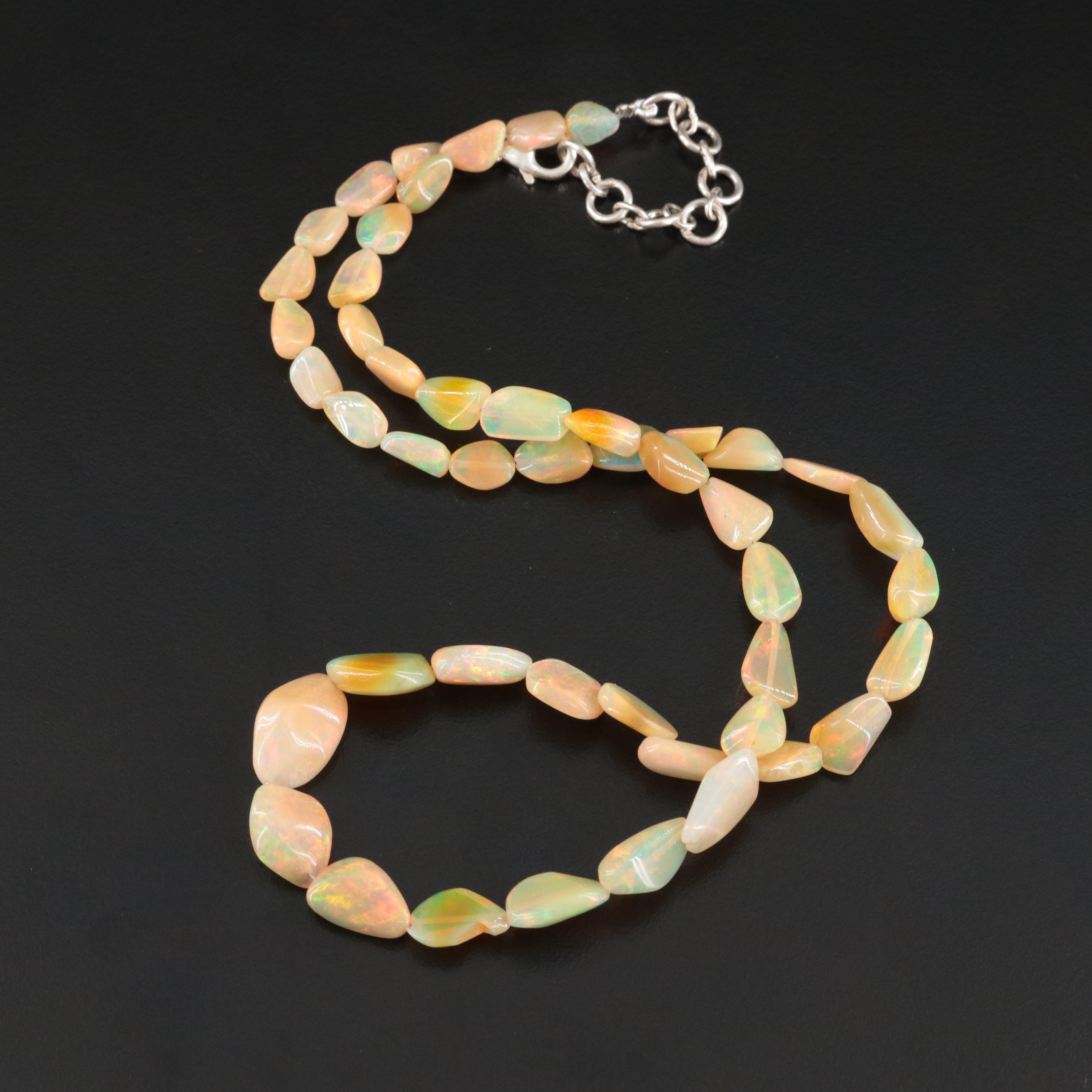 Opal Necklace with Sterling Clasp