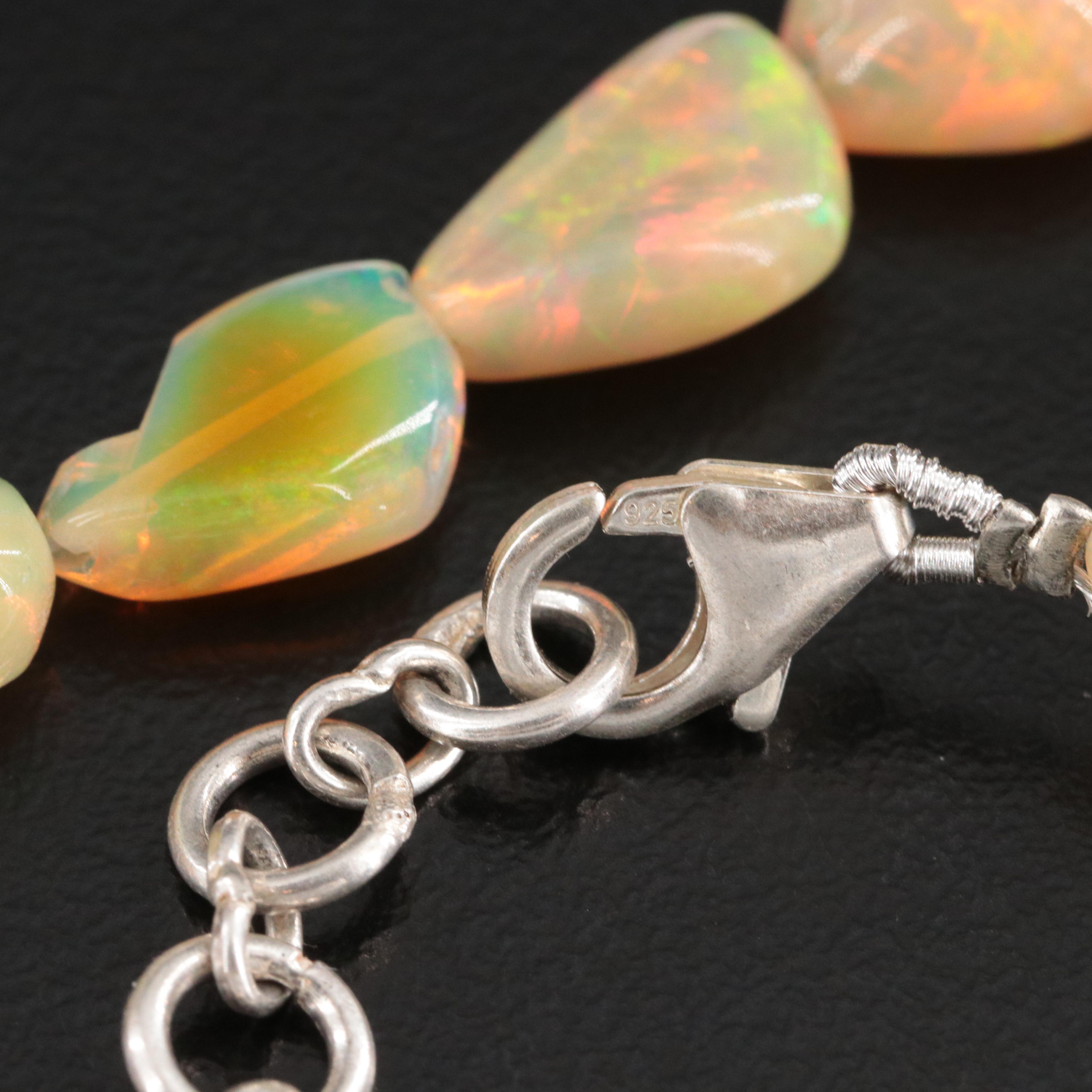 Opal Necklace with Sterling Clasp