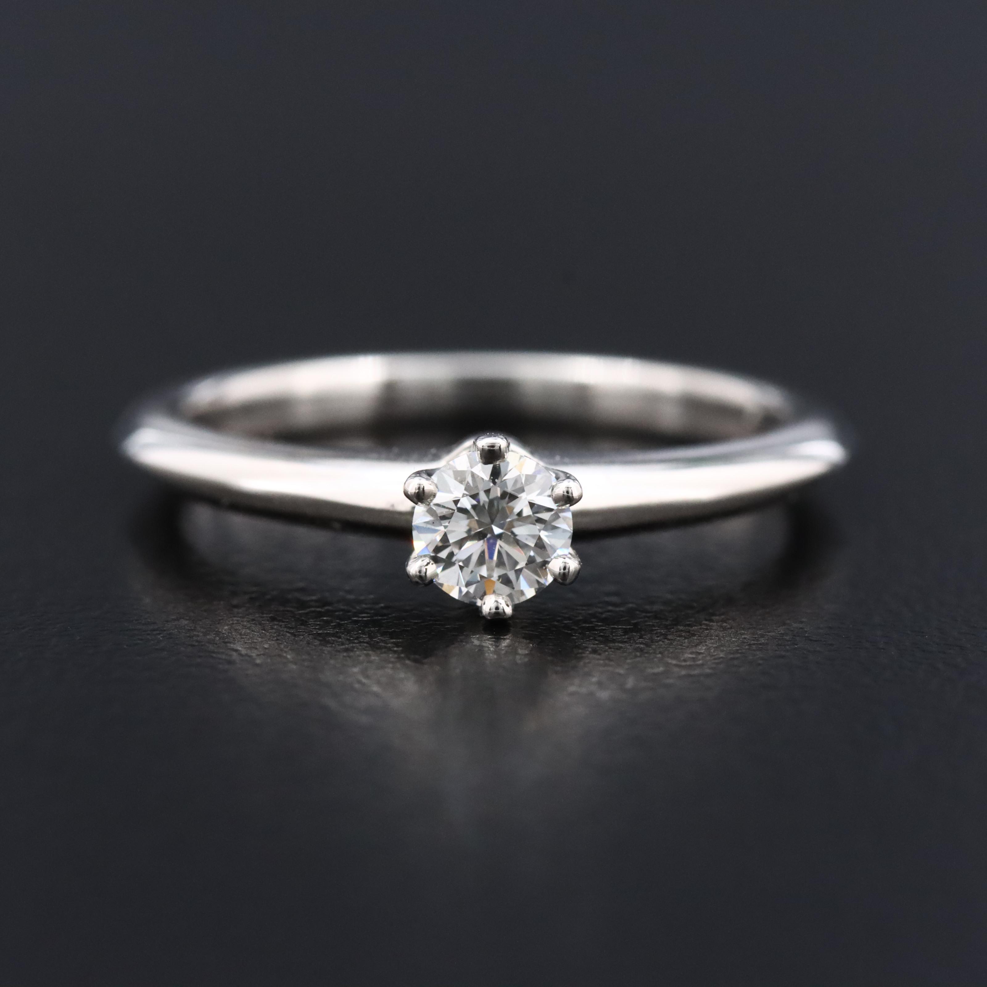 Tiffany & Co. Platinum 0.26 CT Knife Edge Solitaire Ring