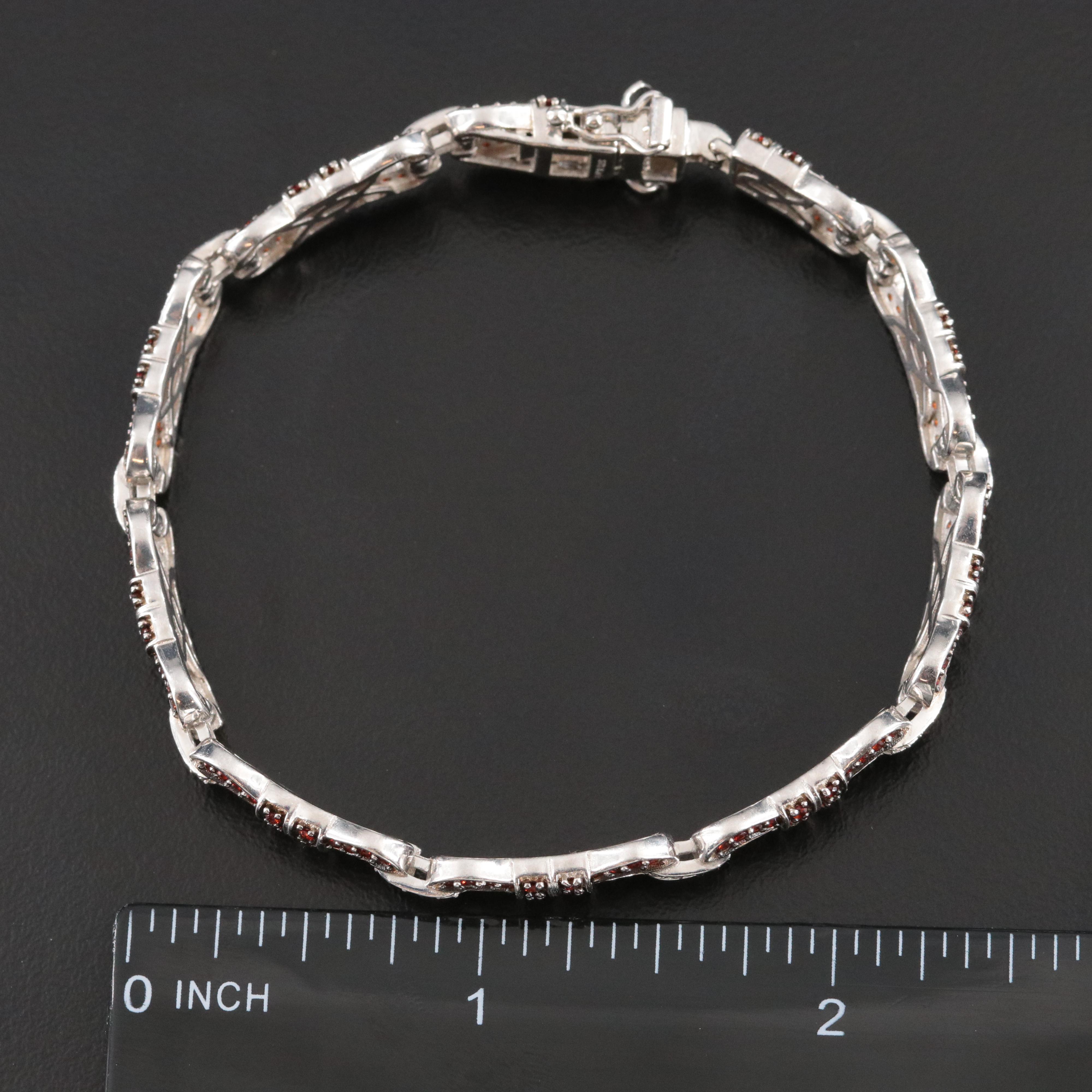 Garnet and White Zircon Bracelet