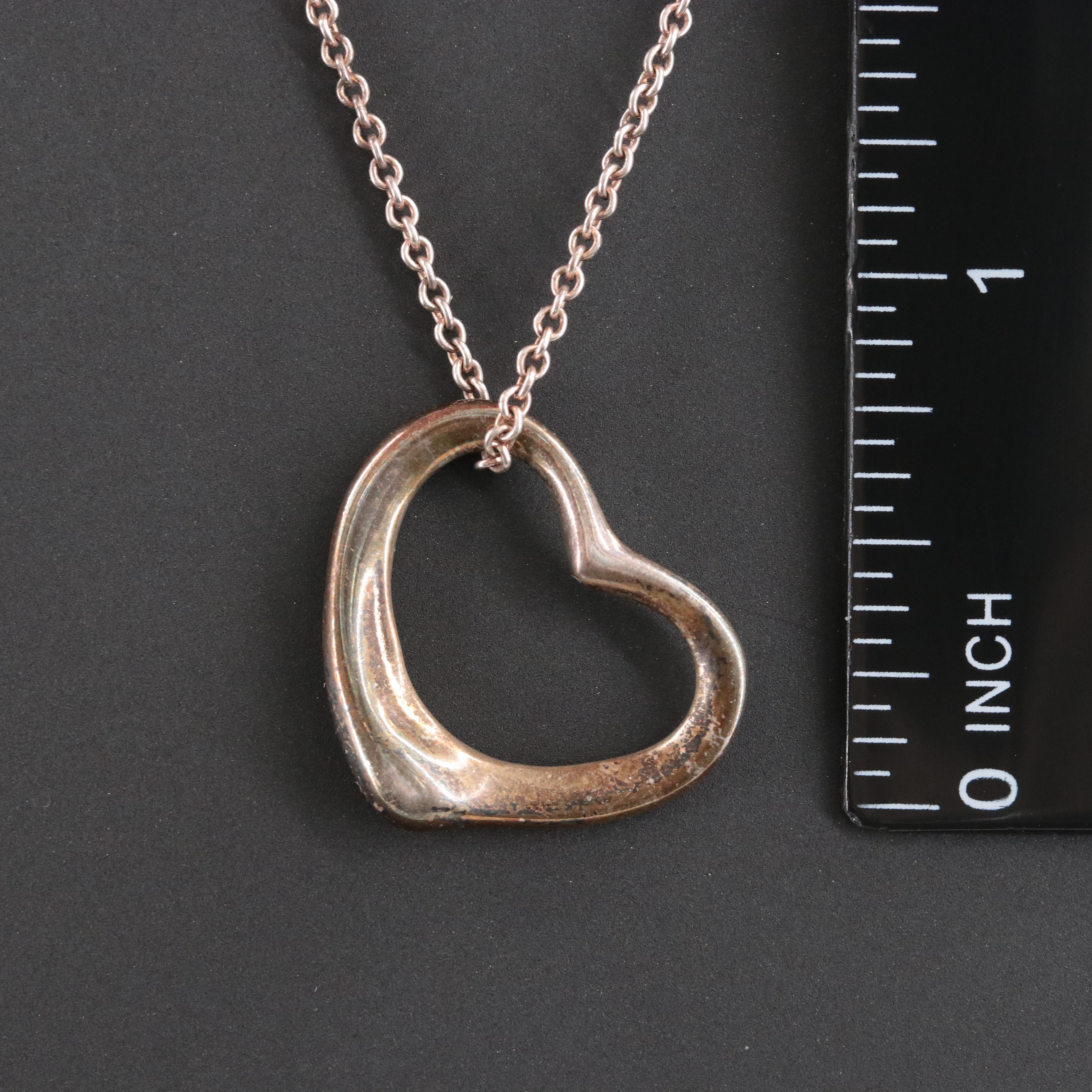 Elsa Peretti for Tiffany & Co. Open Heart Sterling Pendant Necklace