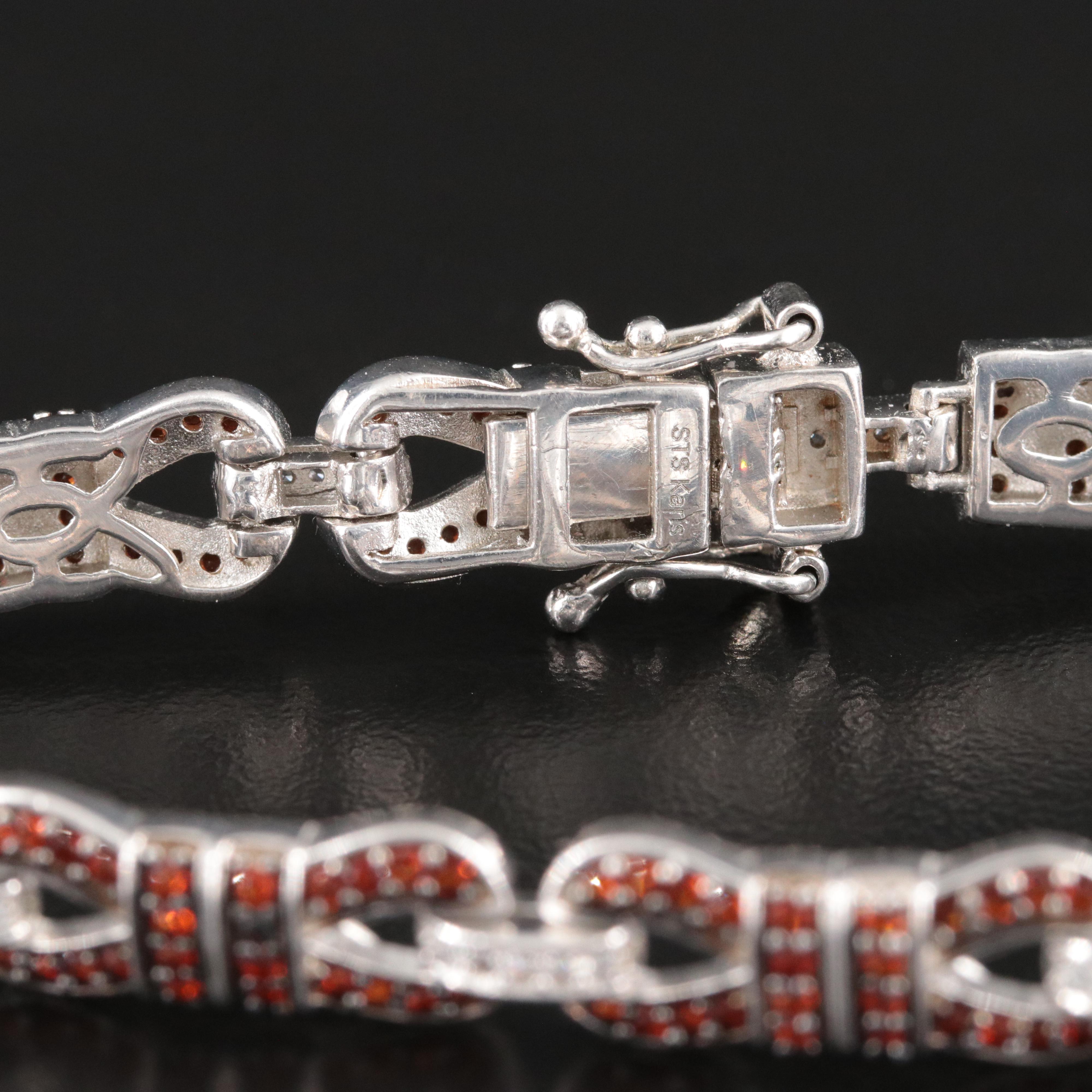 Garnet and White Zircon Bracelet