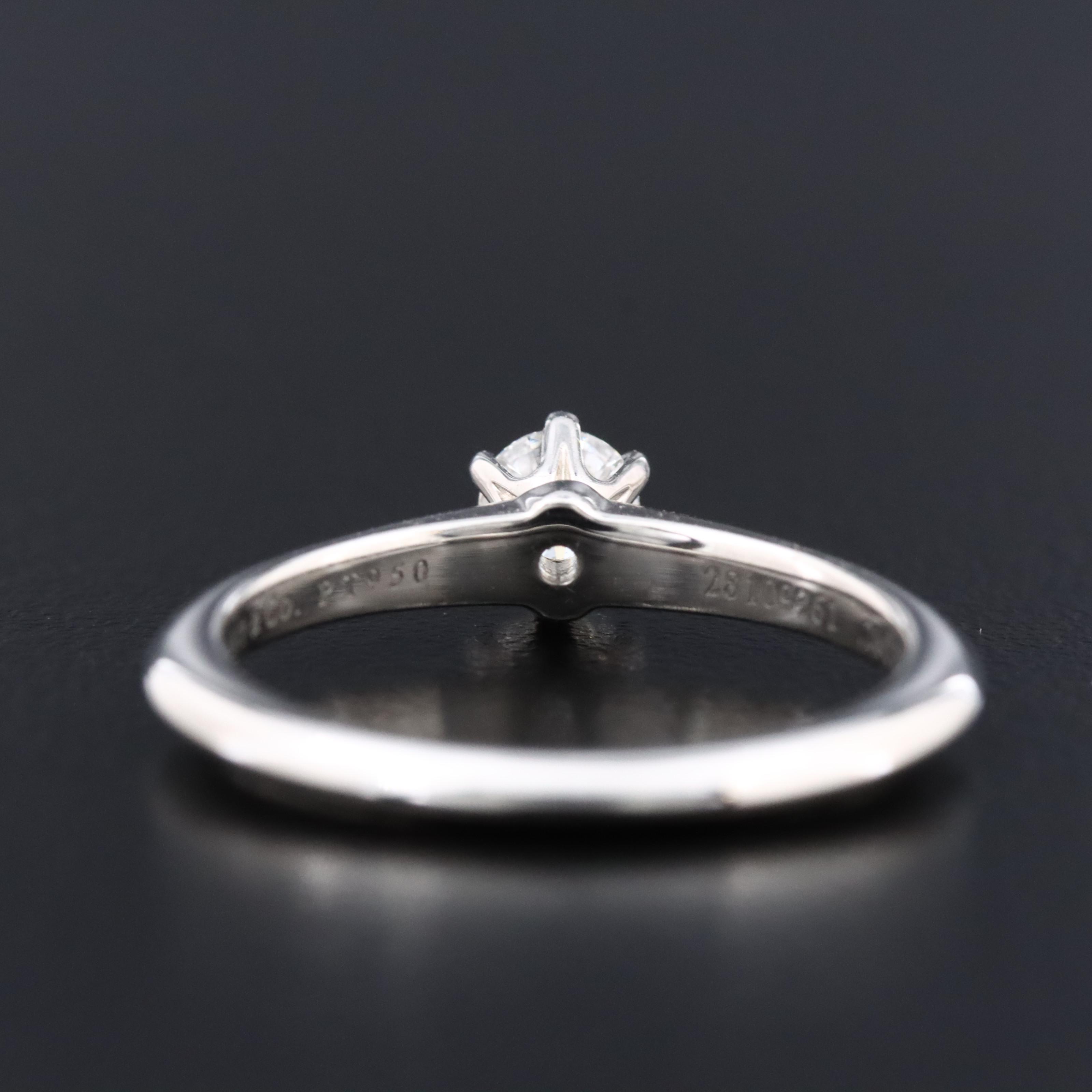 Tiffany & Co. Platinum 0.26 CT Knife Edge Solitaire Ring