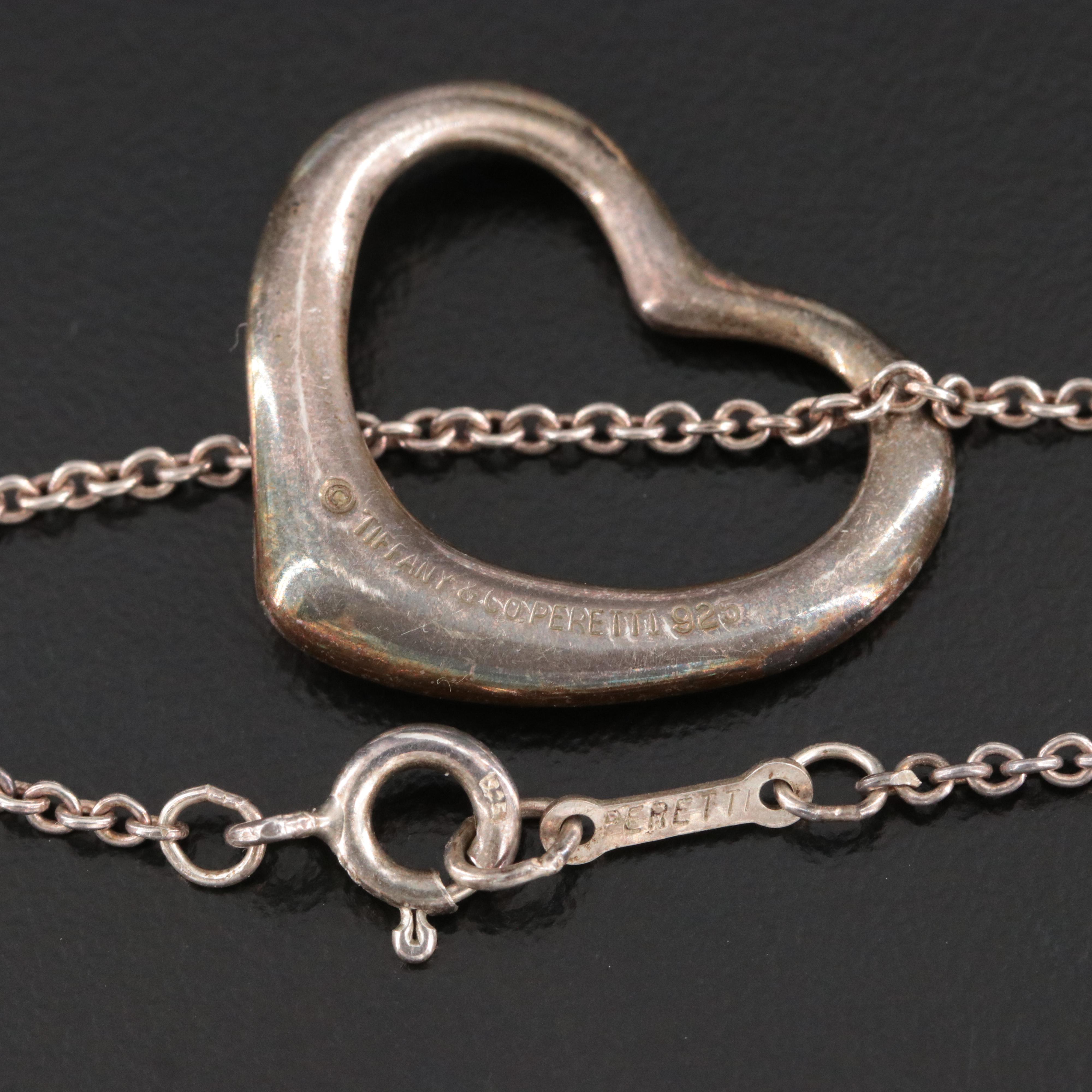 Elsa Peretti for Tiffany & Co. Open Heart Sterling Pendant Necklace