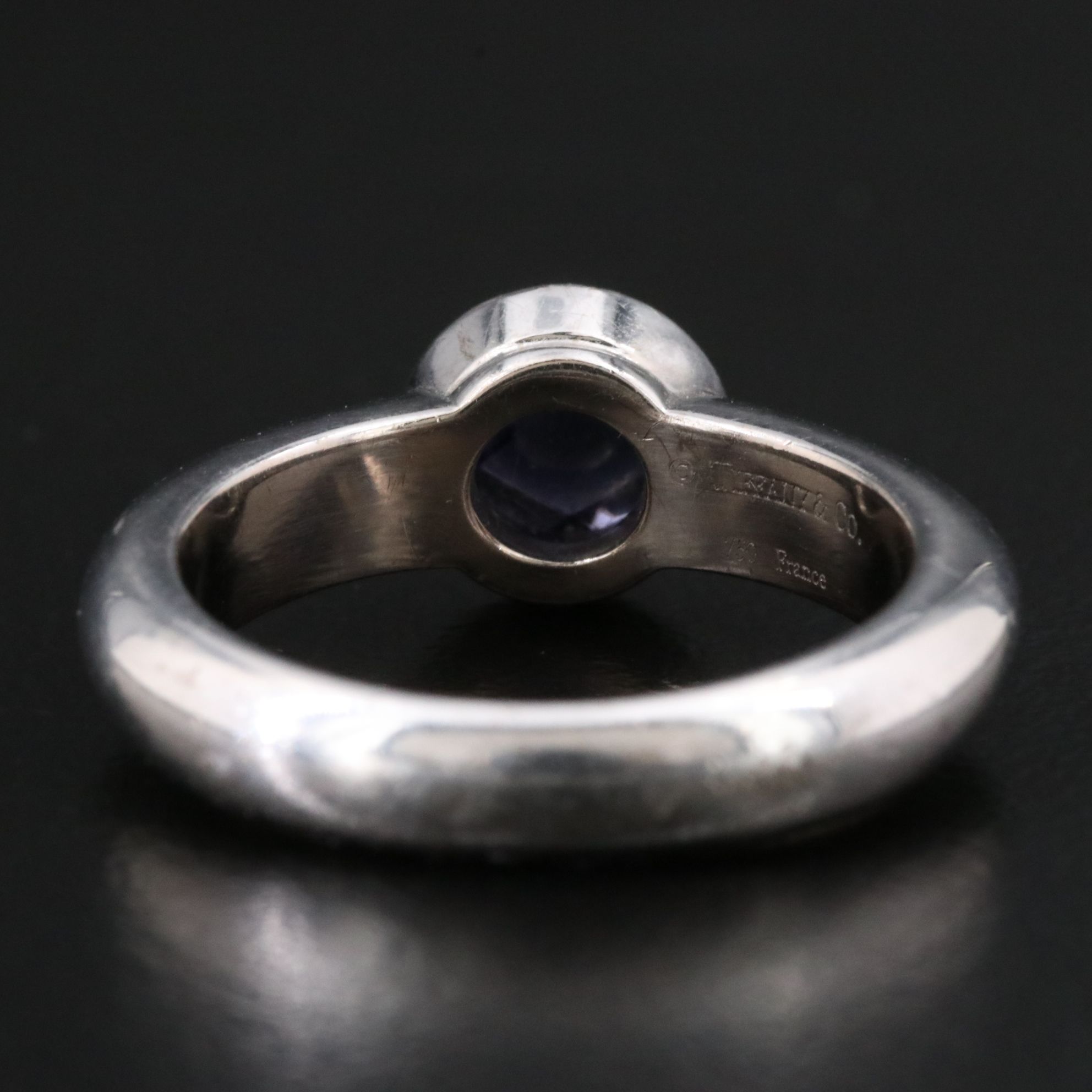 Tiffany & Co. 18K Iolite Bullet Faceted Solitaire Ring
